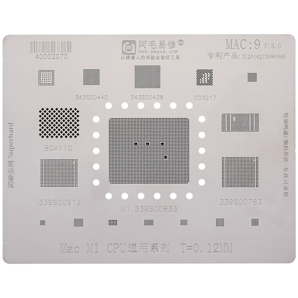 CPU Universal Stencil for MacBooks (MAC 9) – MacBook Air 13" A2337 (2020) M1
