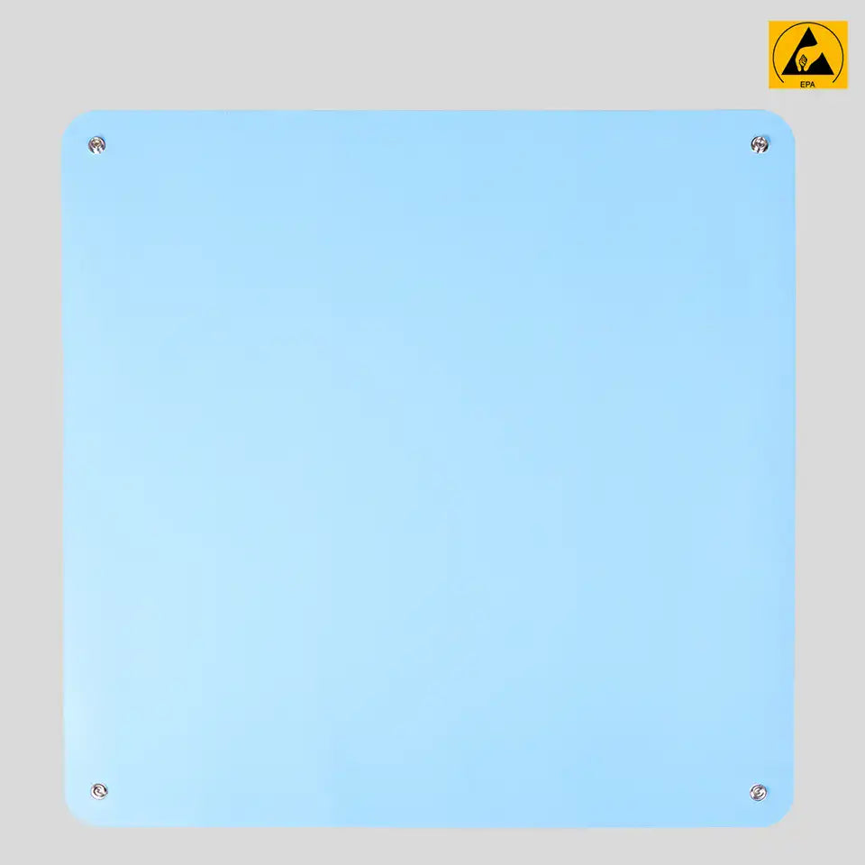 Premium ESD Gummi Tischmatte (600mm x 610mm) mit 4 x 10mm Stiften (Blau)