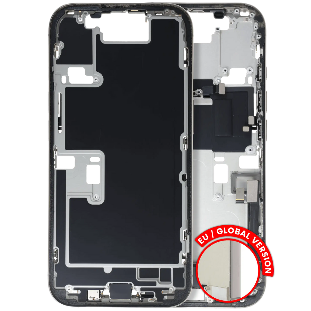 Midframe/Frame with Small Parts for iPhone 16 Pro (EU/Global Version) (Used OEM Pull, Quality B) (Natural Titanium)