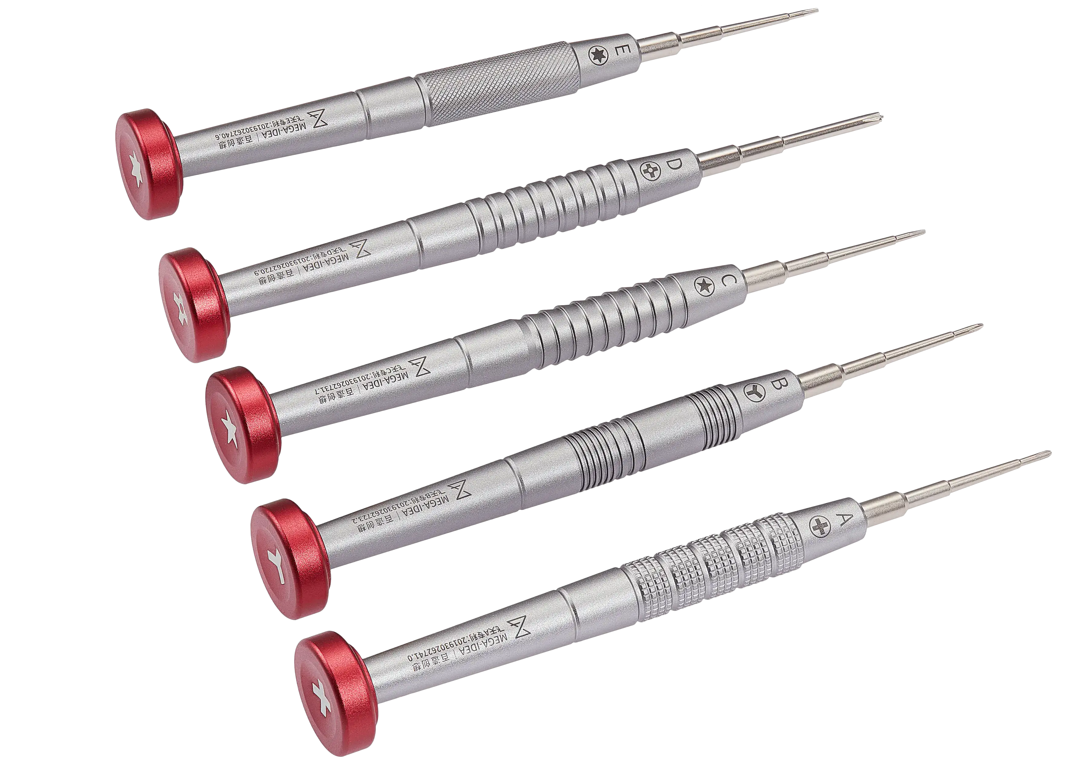 iFlying 2D Precision Screwdriver Set (Phillips 1.2mm / Tri-Point Y0.6 / Pentalobe 0.8mm / 2.5mm Convex Phillips / Torx T2) (Qianli)