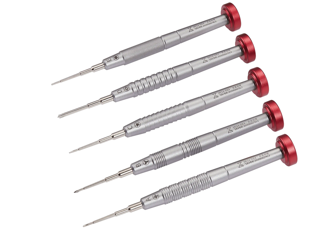 iFlying 2D Precision Screwdriver Set (Phillips 1.2mm / Tri-Point Y0.6 / Pentalobe 0.8mm / 2.5mm Convex Phillips / Torx T2) (Qianli)