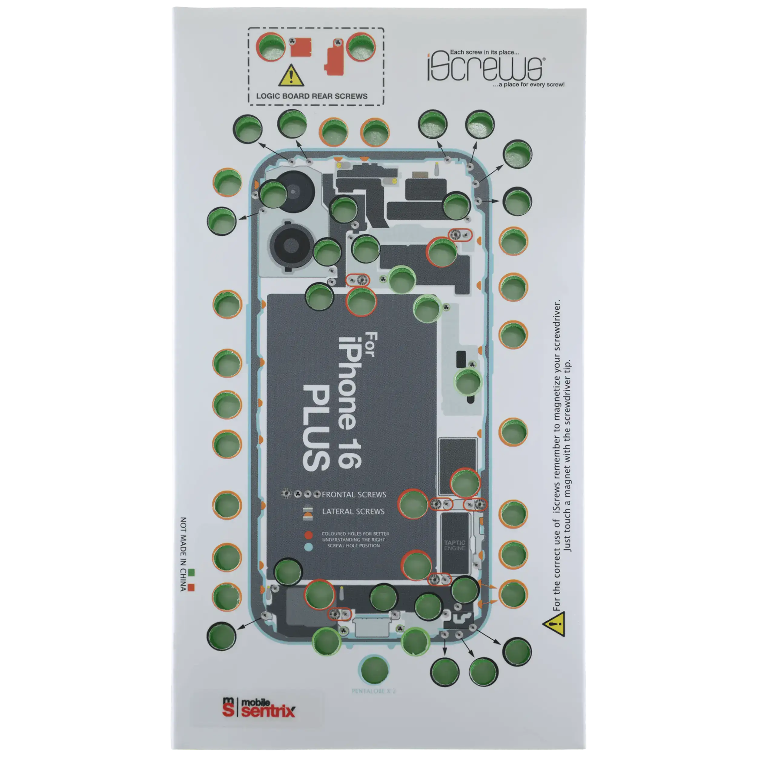 iScrews Positionsmatte für iPhone 16 Plus