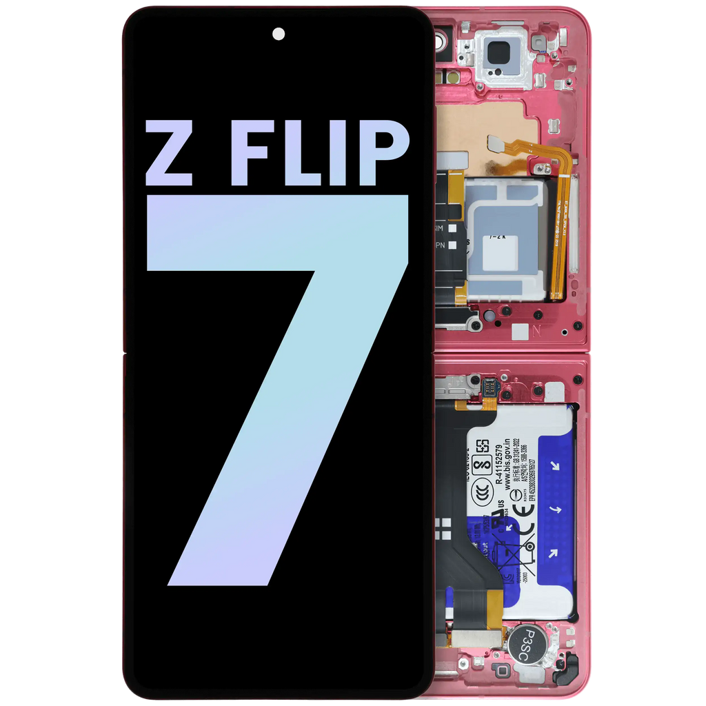 Innen OLED-Display mit Rahmen für Samsung Z Flip 7 5G (Service Pack) Coral Rot