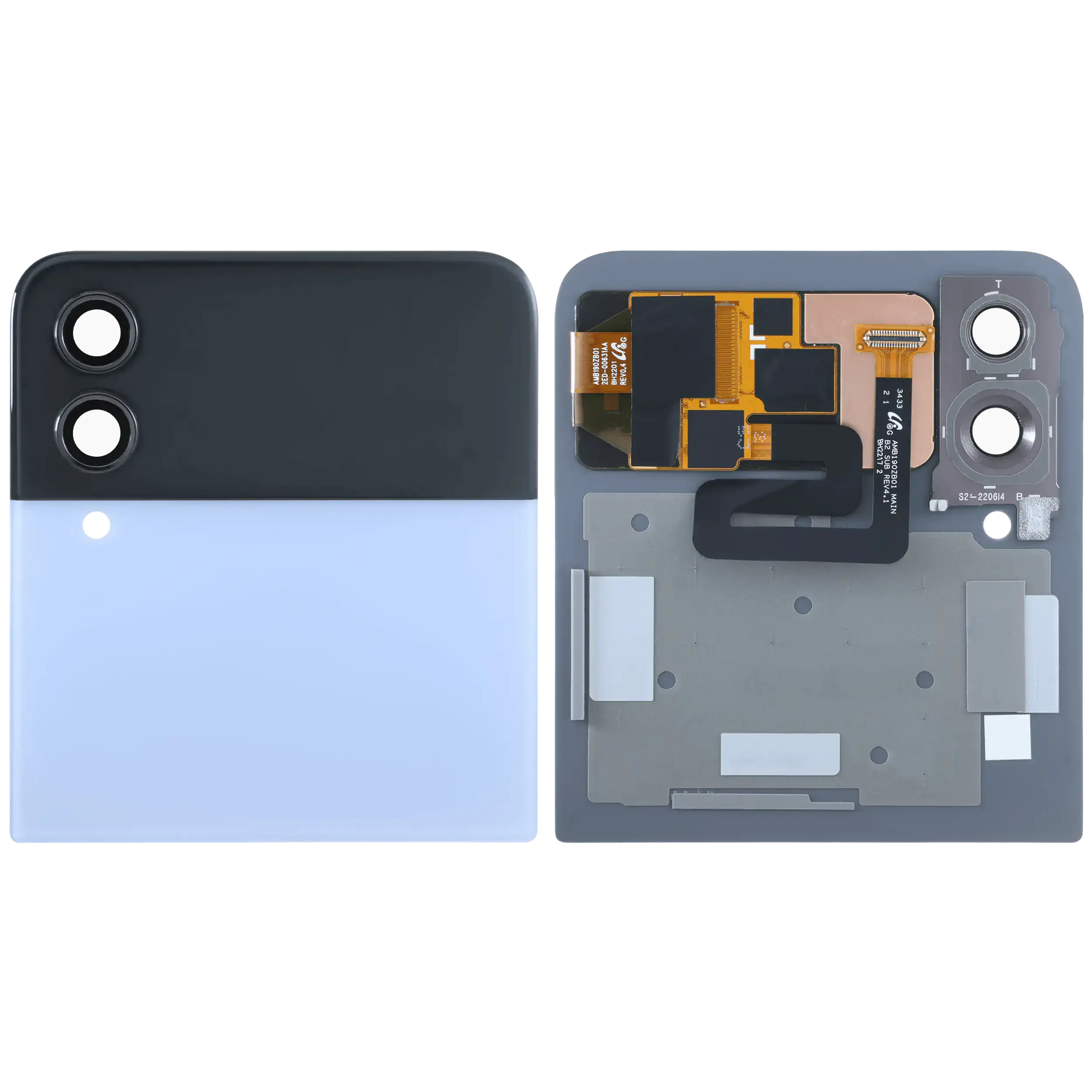 Outer OLED-Display für Samsung Galaxy Z Flip 3 5G (gebrauchter OEM-Ausbau, Qualität B/C) (Blau)