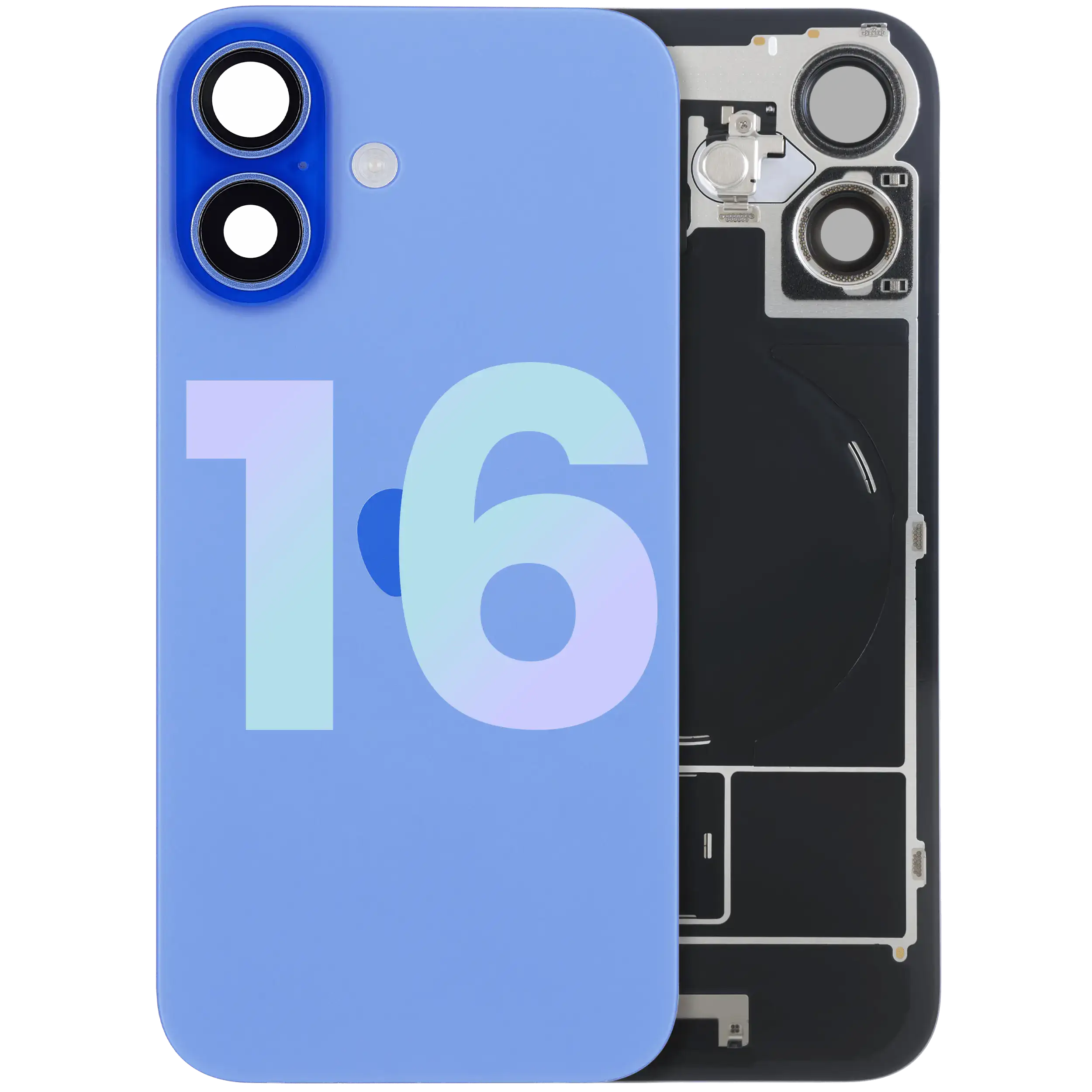 Back Cover with MagSafe Magnet, NFC, and Flash Flex Cable for iPhone 16 (Service Pack) (Ultramarine)