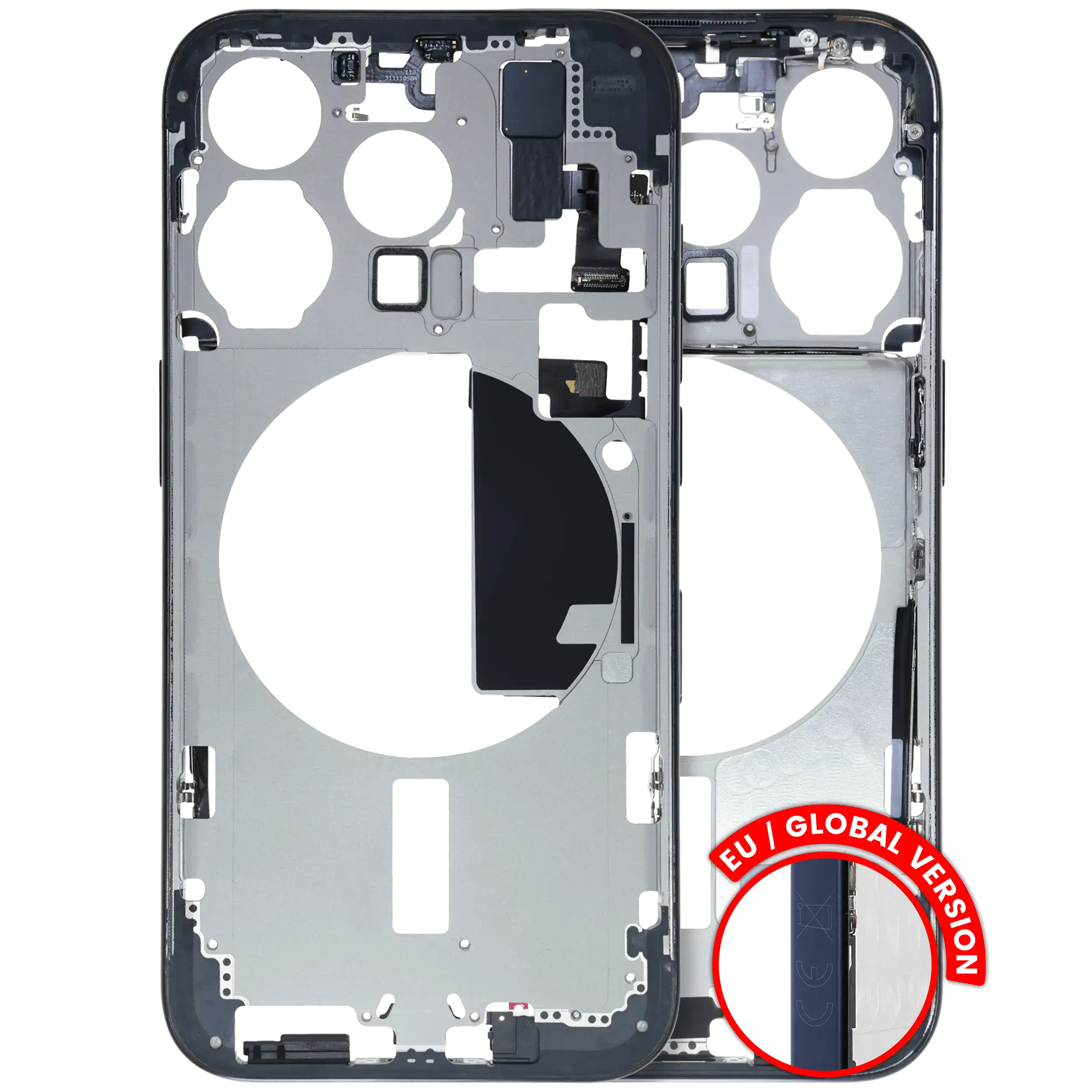 Midframe/Rahmen mit Kleinteilen für iPhone 15 Pro (OEM Qualität C) (Blau Titaniu