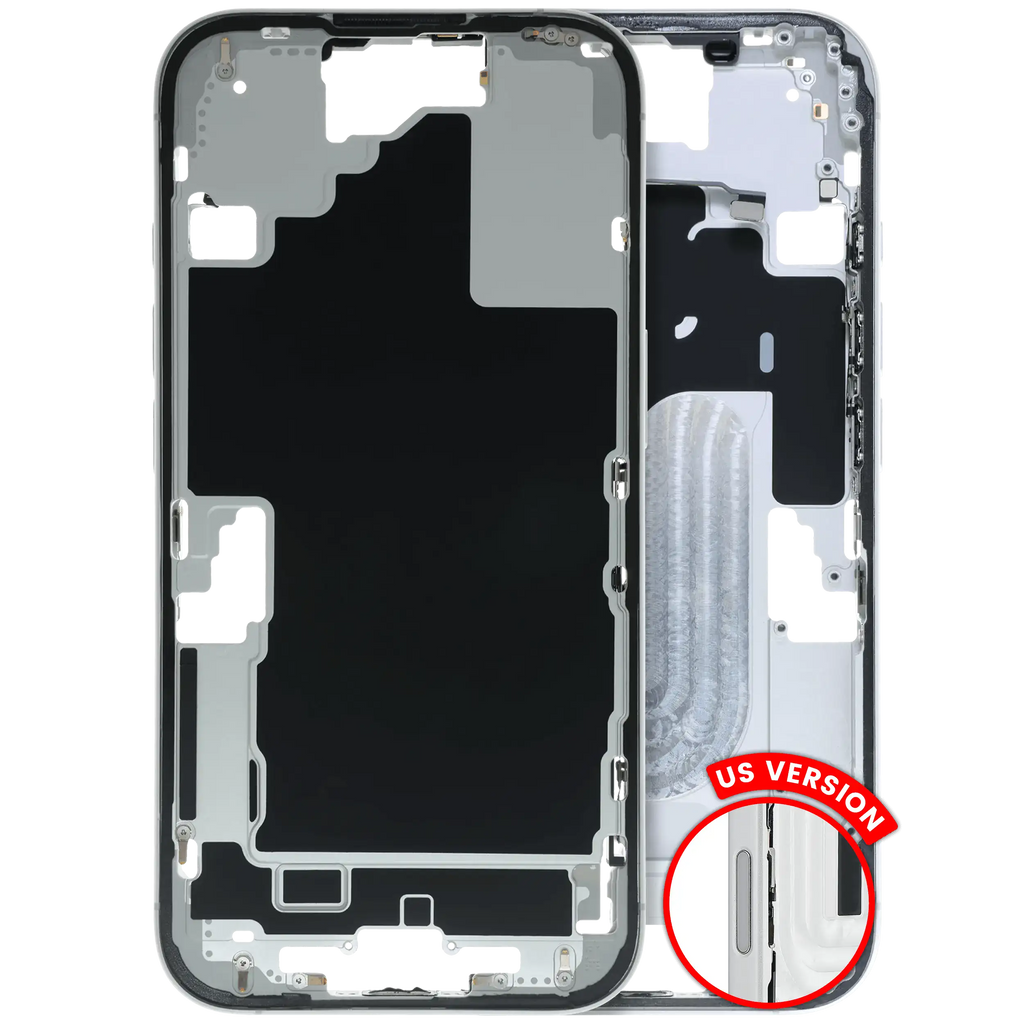 Midframe/Rahmen mit Kleinteilen für iPhone 16 US OEM Ausbau C Weiß