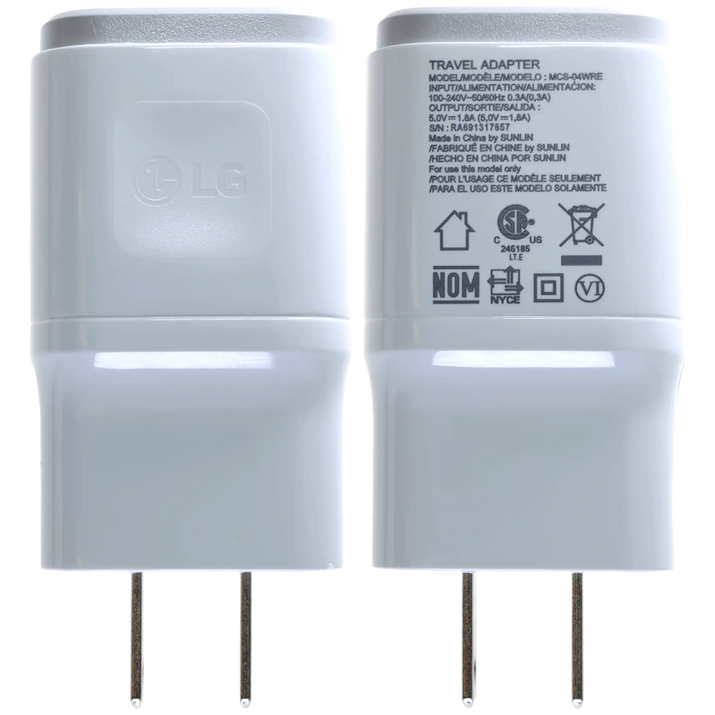 Micro-USB-zu-USB-A-Kabel mit Adapter 1m für LG OEM Neu Weiß