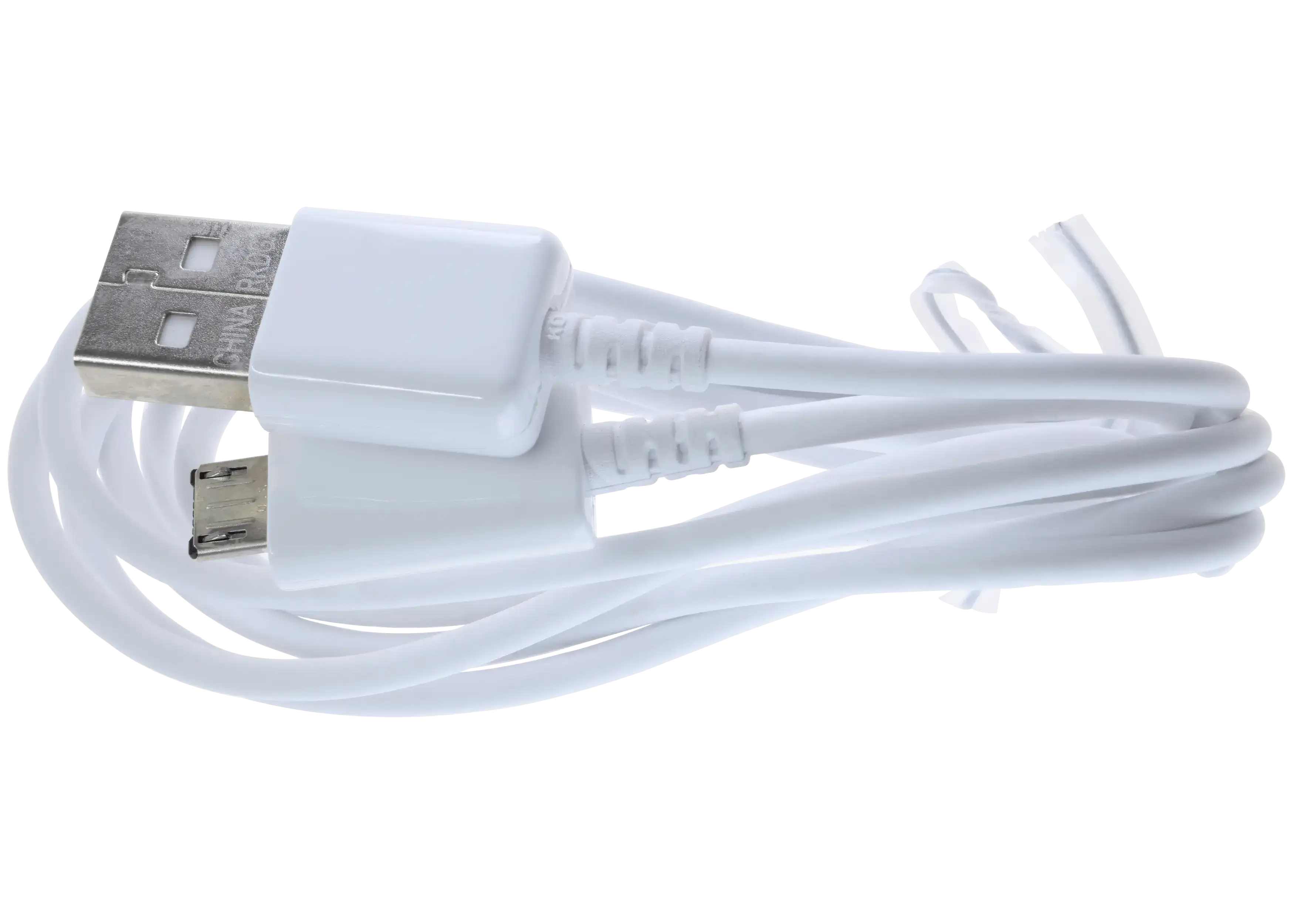 Micro USB zu USB Type A Kabel mit Adapter für Samsung (OEM Grade New) (Weiß)