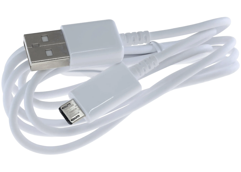 Micro USB zu USB Type A Kabel mit Adapter für Samsung (OEM Grade New) (Weiß)