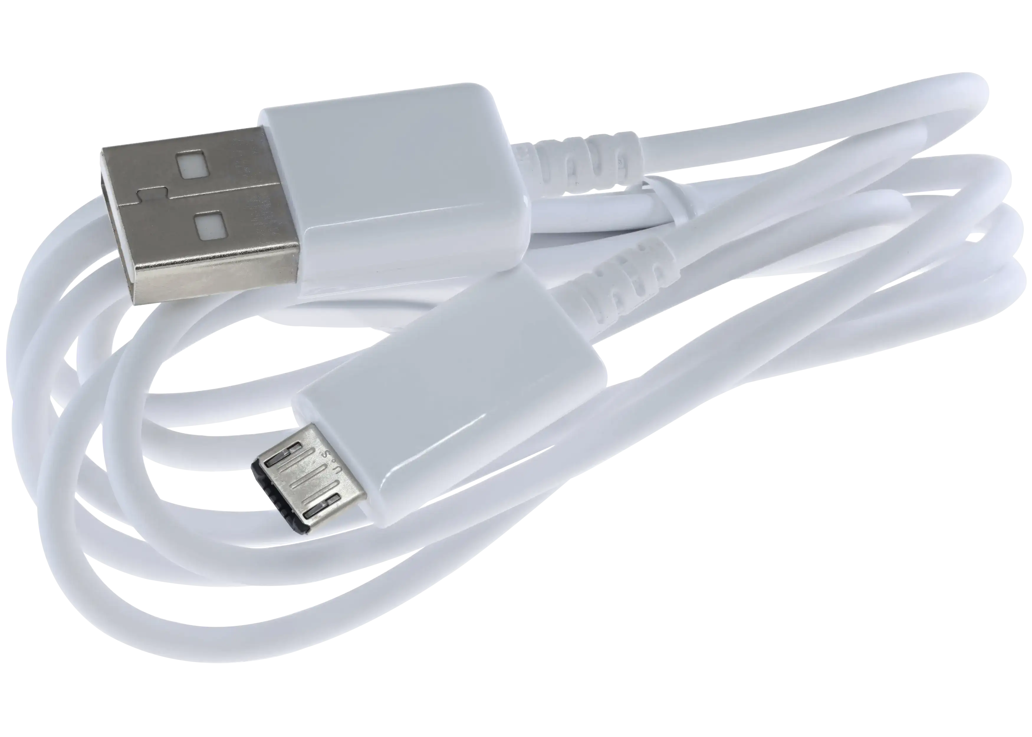 Micro USB zu USB Type A Kabel mit Adapter für Samsung (OEM Grade New) (Weiß)