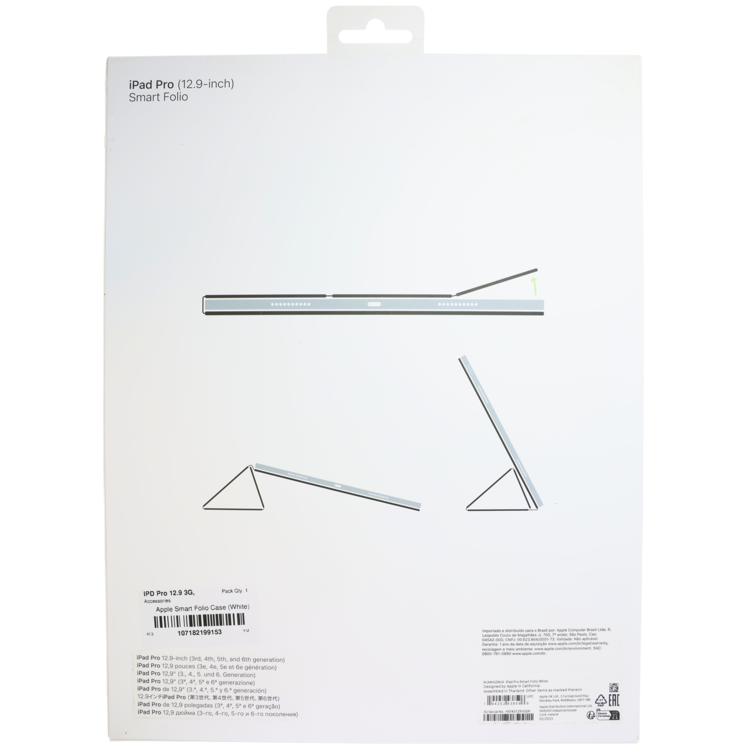 Apple Smart Folio Case iPad Pro 12.9" 3-6 Gen OEM Neu Weiß