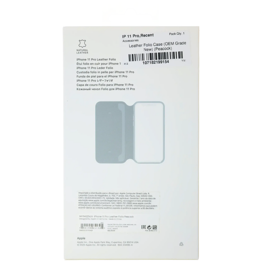 Leather Folio Case for iPhone 11 Pro (OEM Grade New) (Peacock)
