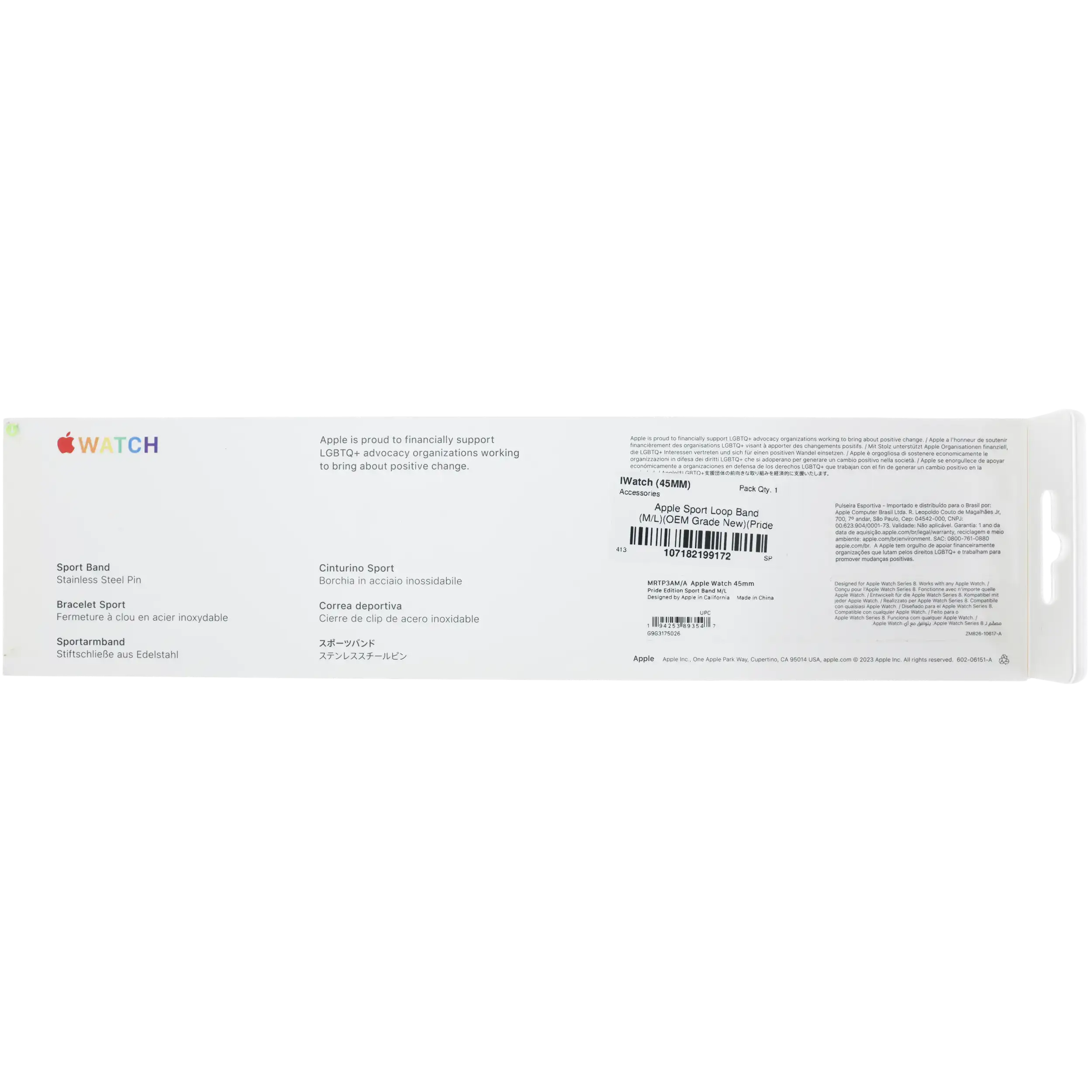 Apple Sport Loop Armband für Apple Watch 45mm Pride Edition M/L OEM Neu