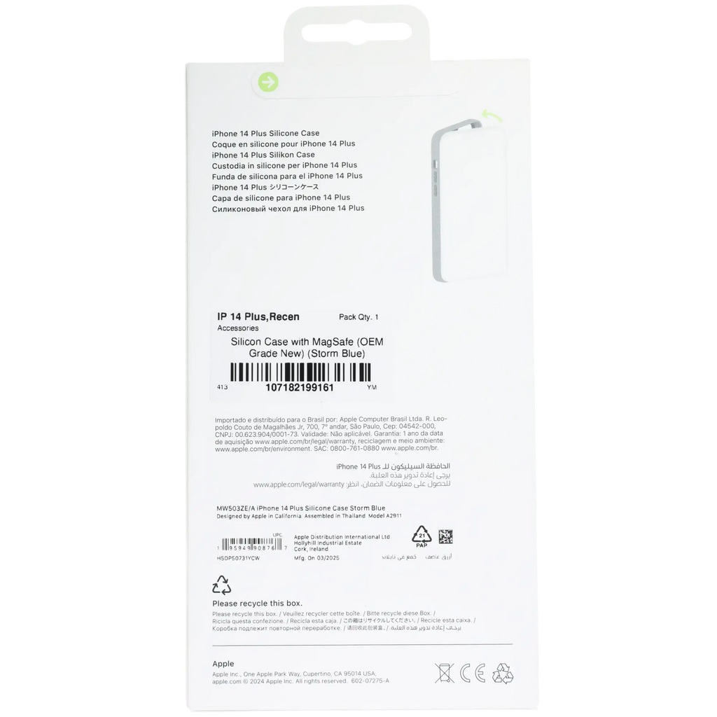 Silicone Case with MagSafe for iPhone 14 Plus (OEM Grade New) (Storm Blue)