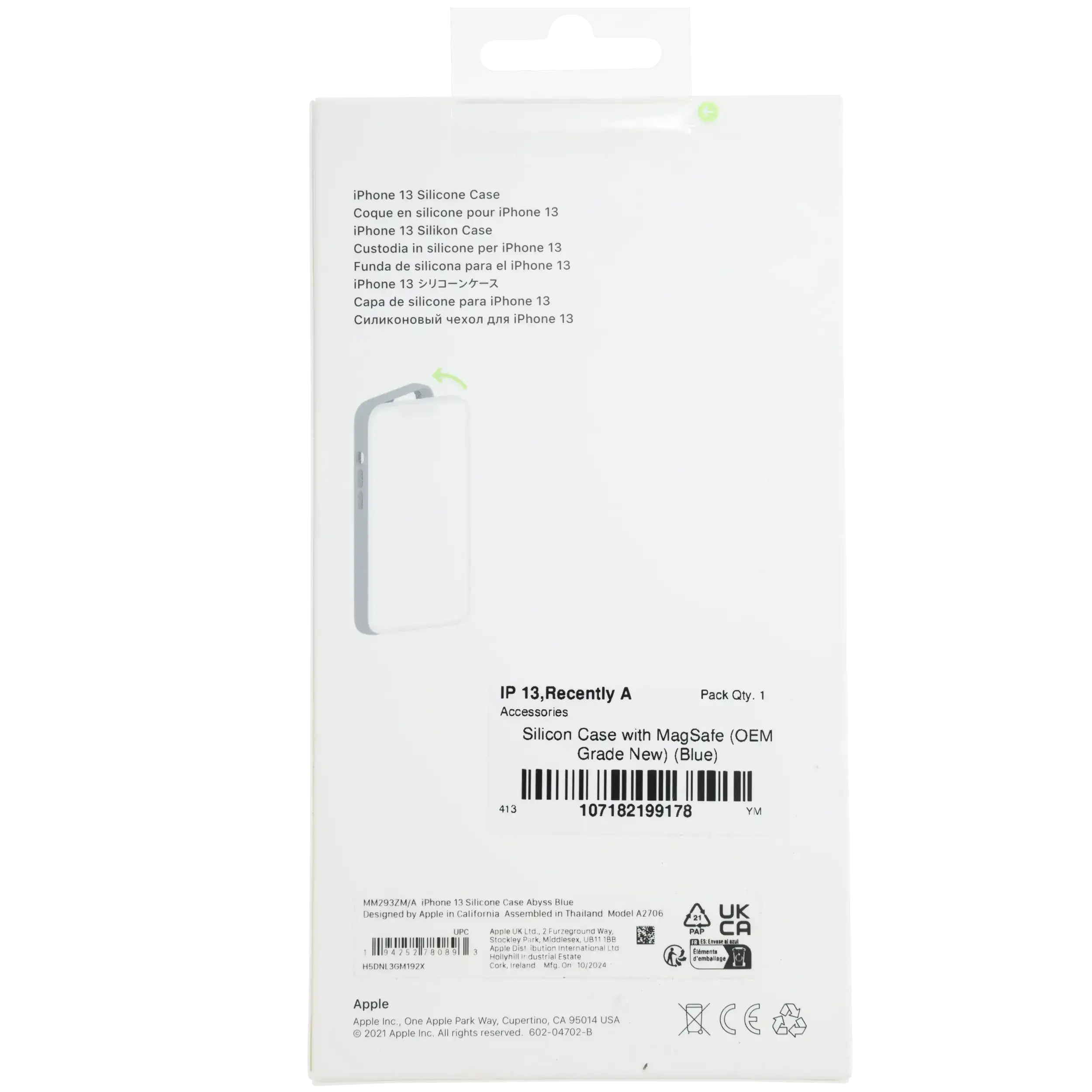 Silikonhülle mit MagSafe für iPhone 13 (OEM Grade New) (Blau)