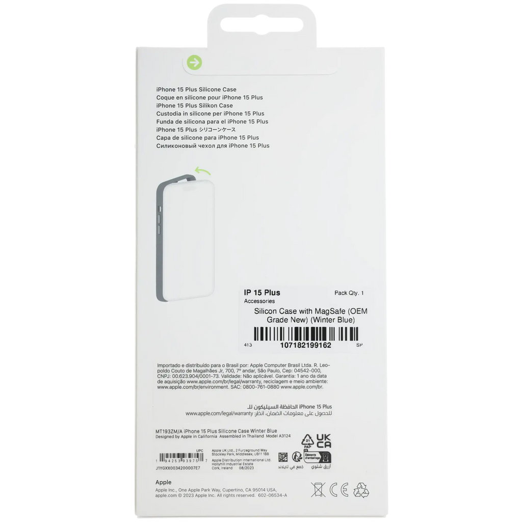 Silikonhülle mit MagSafe für iPhone 15 Plus (OEM Grade New) (Winter Blue)