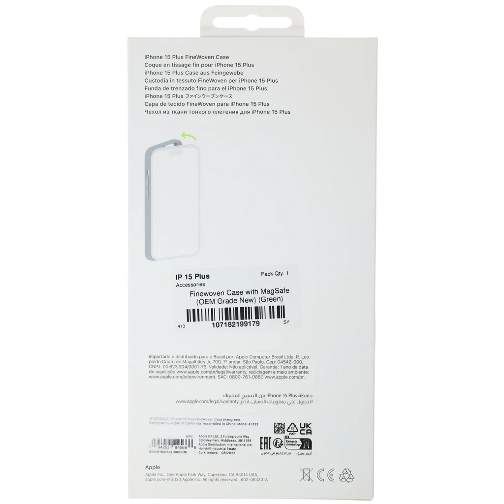 FineWoven Case with MagSafe for iPhone 15 Plus (OEM Grade New) (Green)