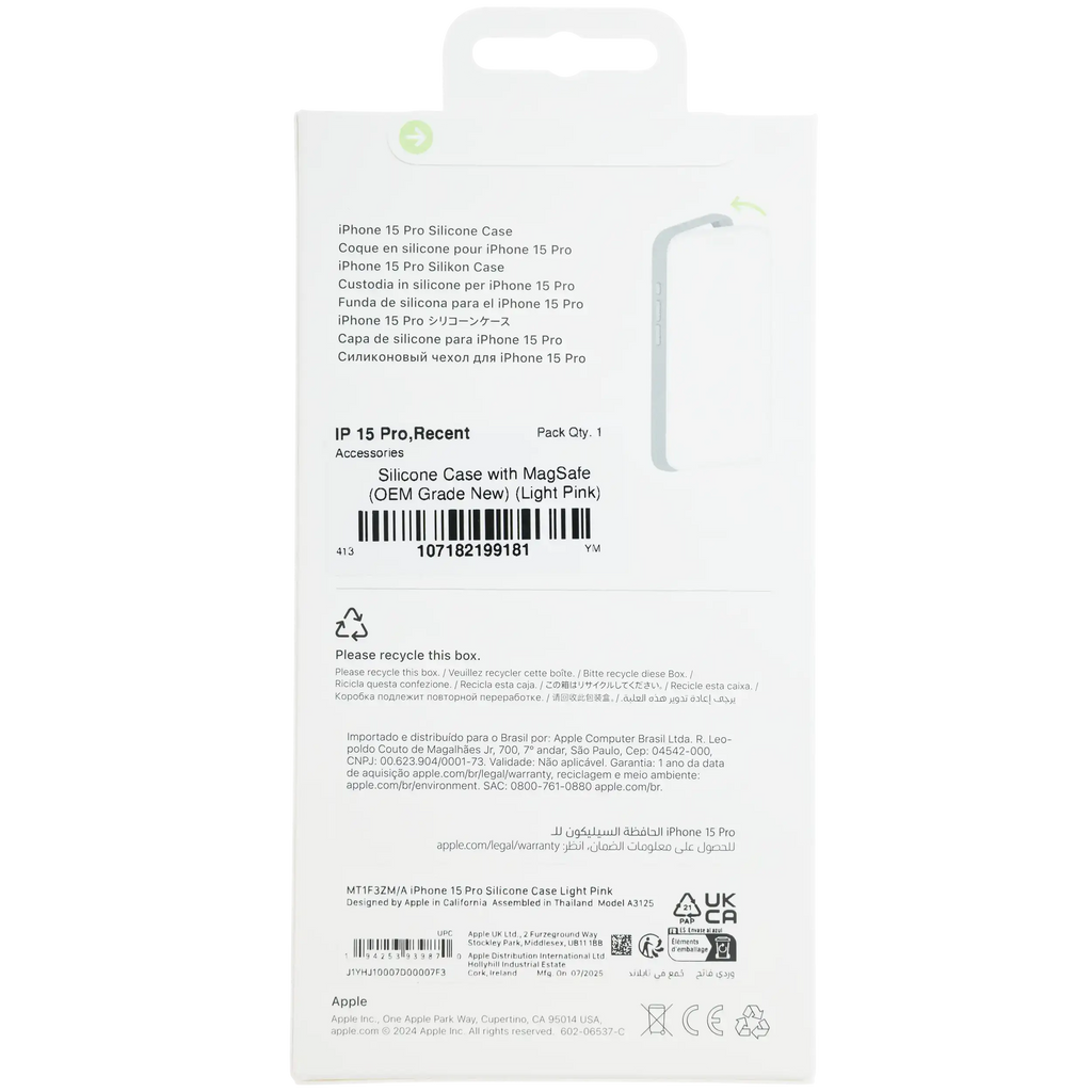 Silicone Case with MagSafe for iPhone 15 Pro (OEM Grade New) (Light Pink)
