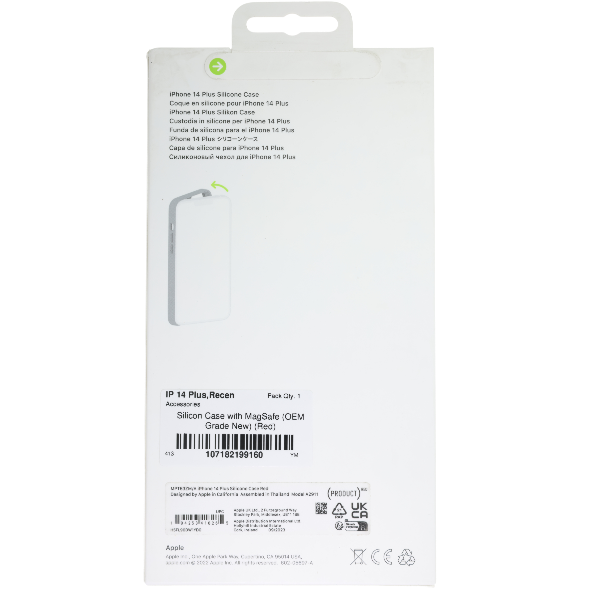 Silikonhülle mit MagSafe für iPhone 14 Plus (OEM-Qualität Neu) (Rot)