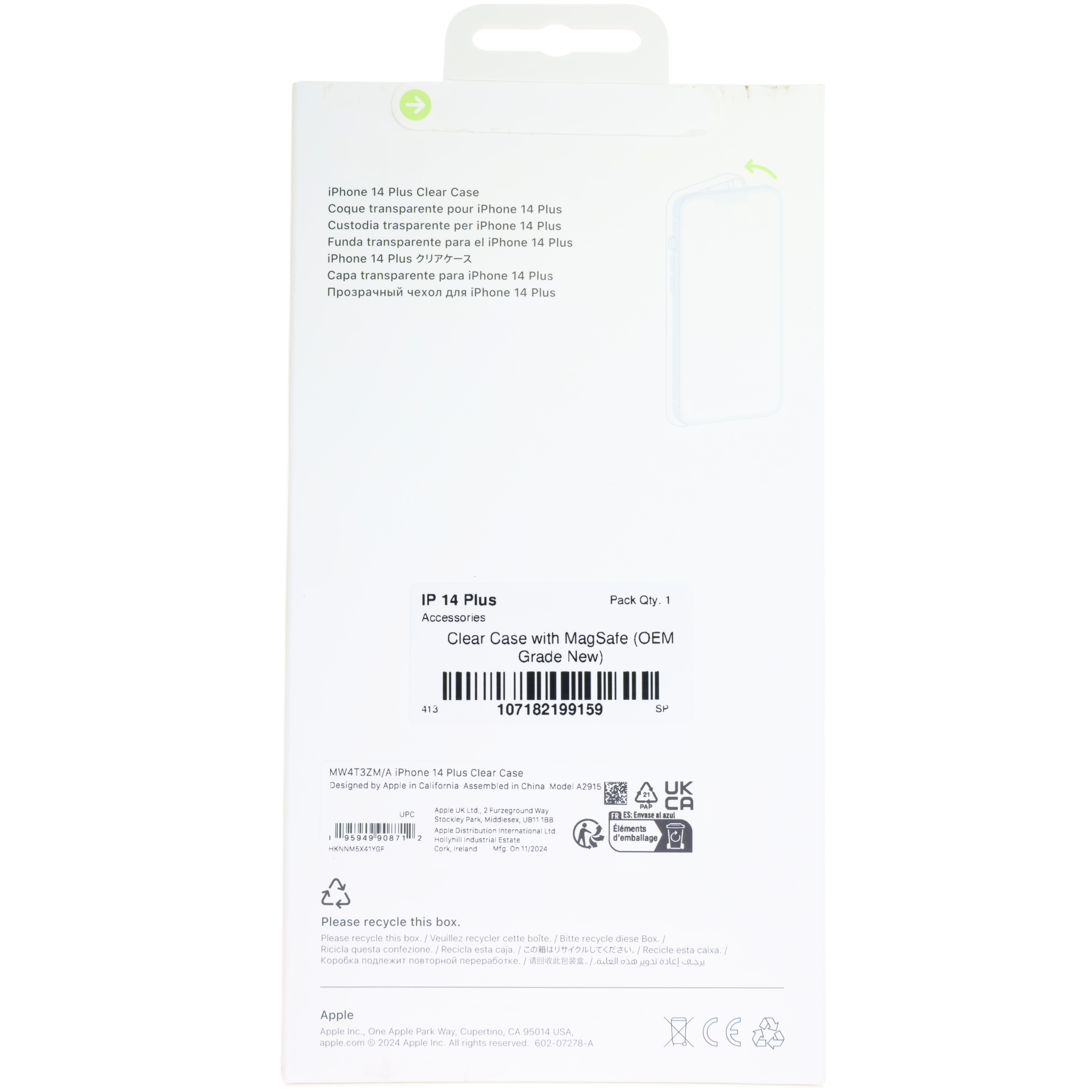 Transparentes Case mit MagSafe für iPhone 14 Plus (OEM Grade New)