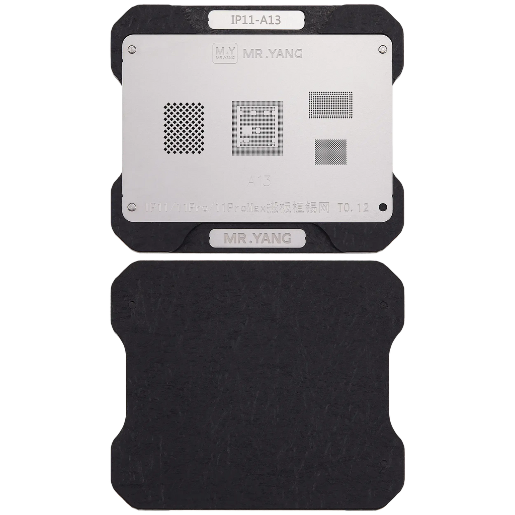 M.Y Mainboard Transfer Reballing Stencil (A13) and Middle Layer Frame Reballing Platform for iPhone 11/11 Pro/11 Pro Max (M.Y)