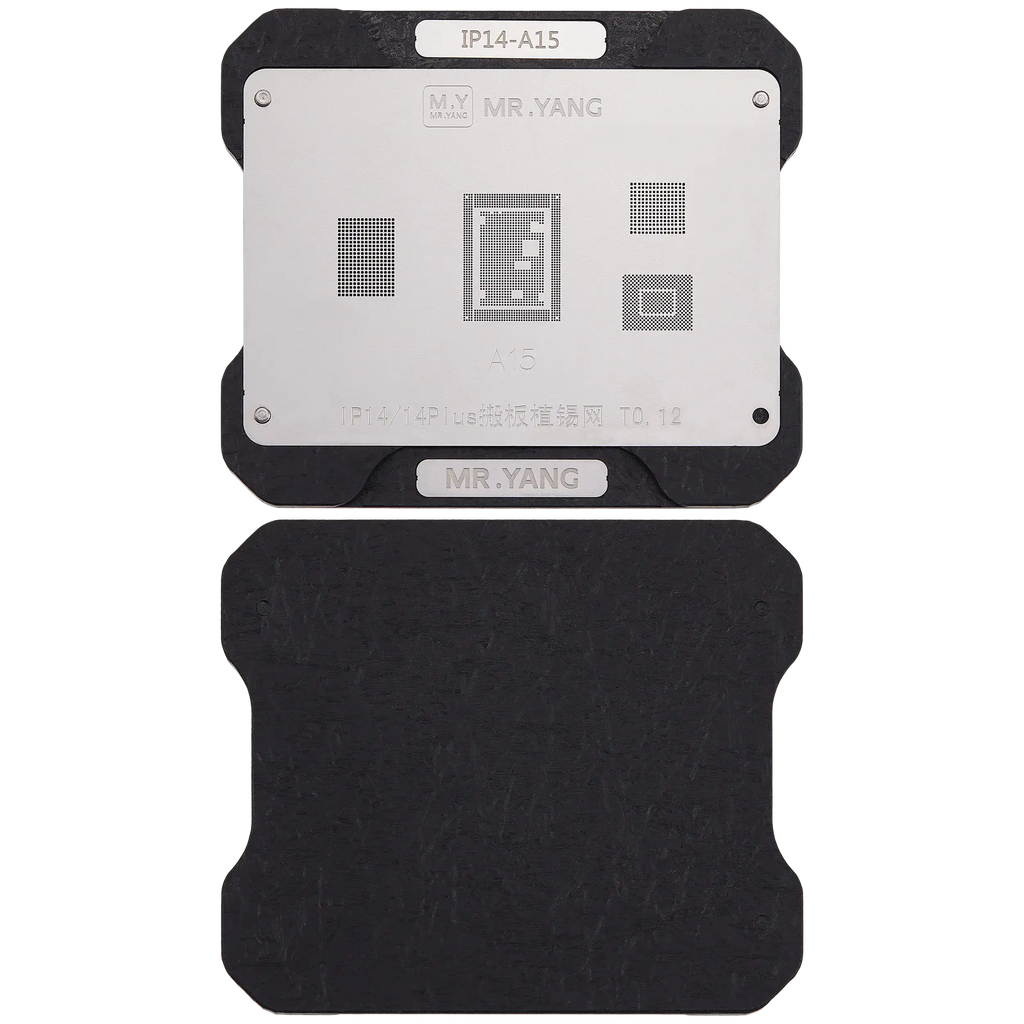 M.Y Board Transfer Reballing Stencil (A15) & Mid-Layer Frame Reballing Platform for iPhone 14 / iPhone 14 Plus (M.Y)