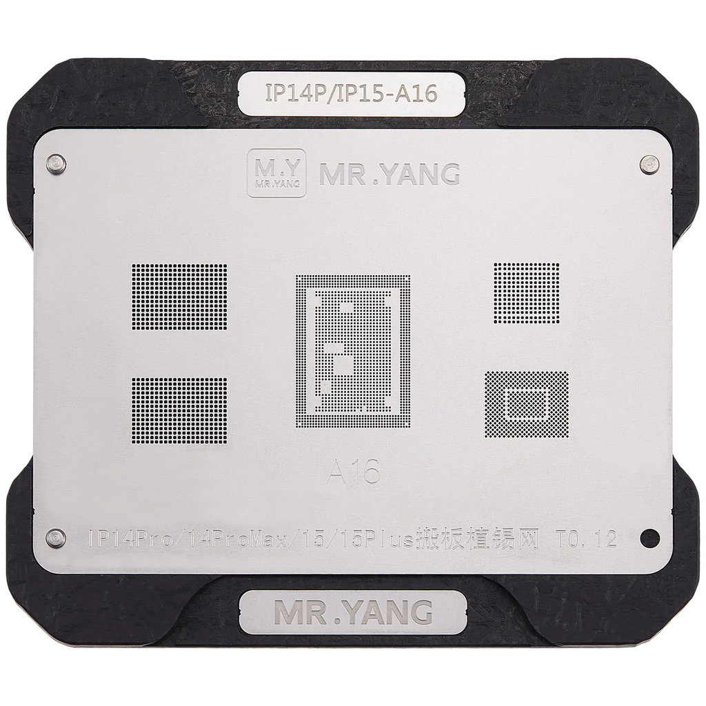 M.Y Board Transfer Reballing Stencil (A16) & Mid-frame Reballing Platform for iPhone 14 Pro / 14 Pro Max / 15 / 15 Plus