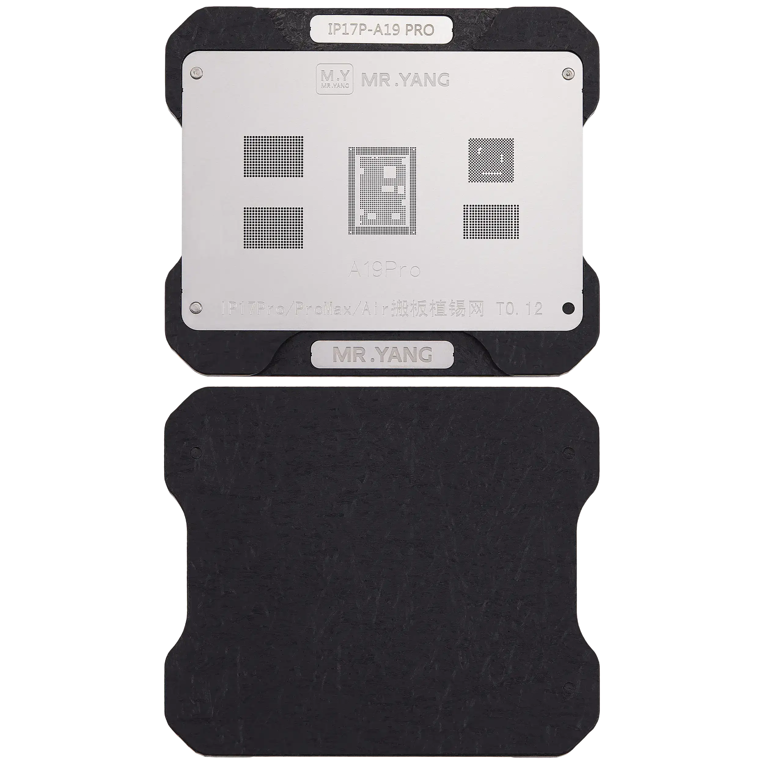 M.Y Board Transfer Reballing Stencil (A19 Pro) & Middle Layer Frame Reballing Platform for iPhone 17 Pro / 17 Pro Max / 17 Air
