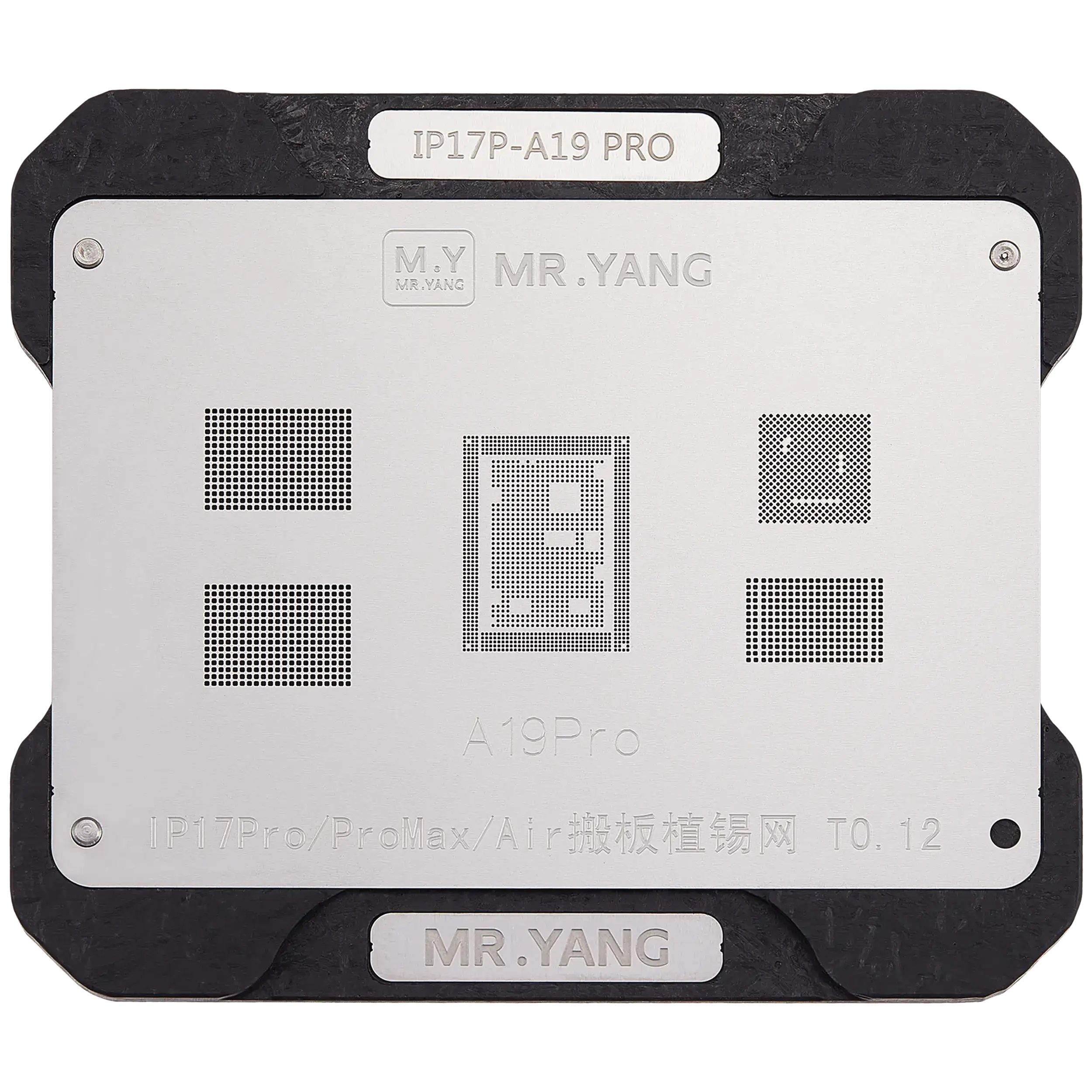 M.Y Board Transfer Reballing Stencil (A19 Pro) & Middle Layer Frame Reballing Platform for iPhone 17 Pro / 17 Pro Max / 17 Air
