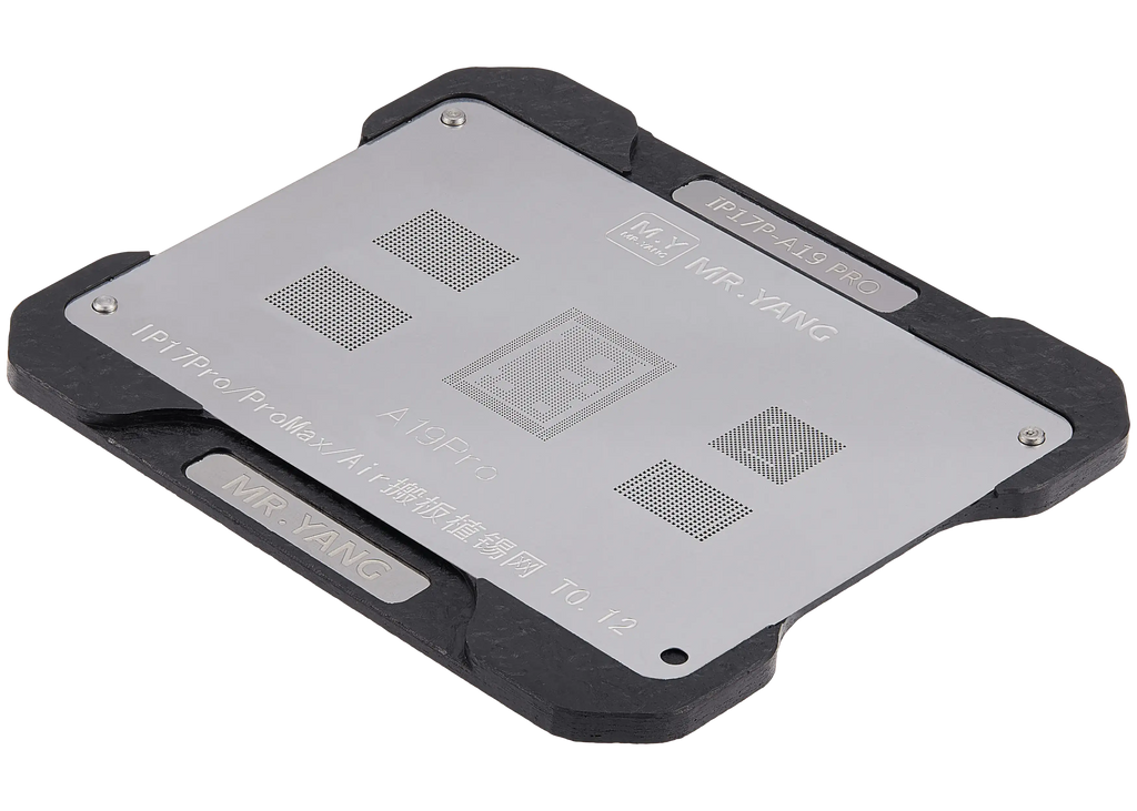 M.Y Board Transfer Reballing Stencil (A19 Pro) & Middle Layer Frame Reballing Platform for iPhone 17 Pro / 17 Pro Max / 17 Air