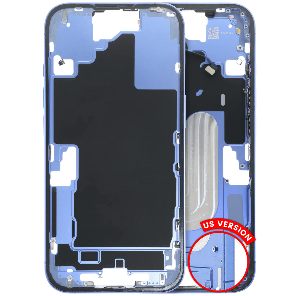 Midframe/Frame with Small Parts for iPhone 16 (US Version) (Used OEM Pull, C Quality) (Ultramarine)