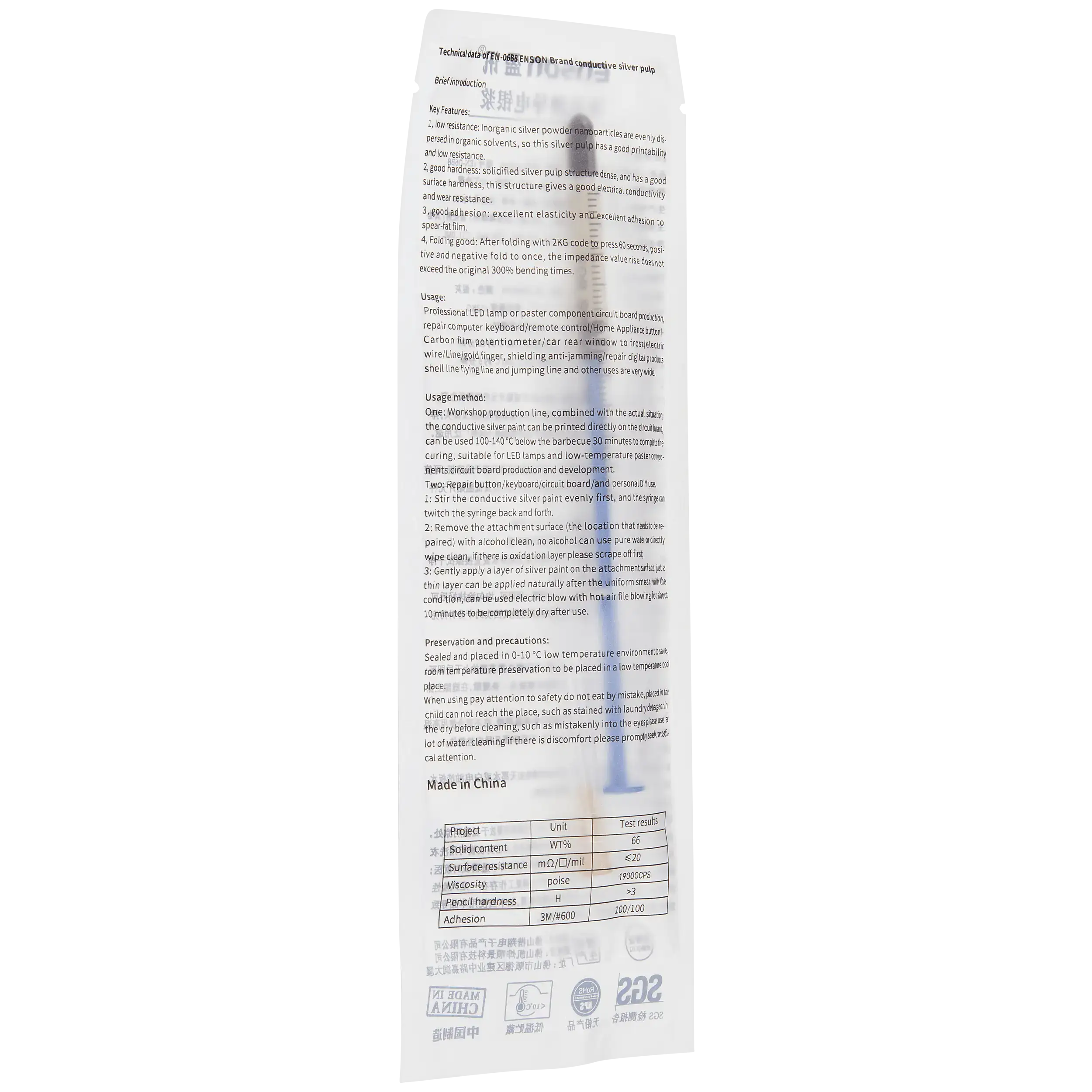 Silver conductive paste in syringe (0.3 ml)