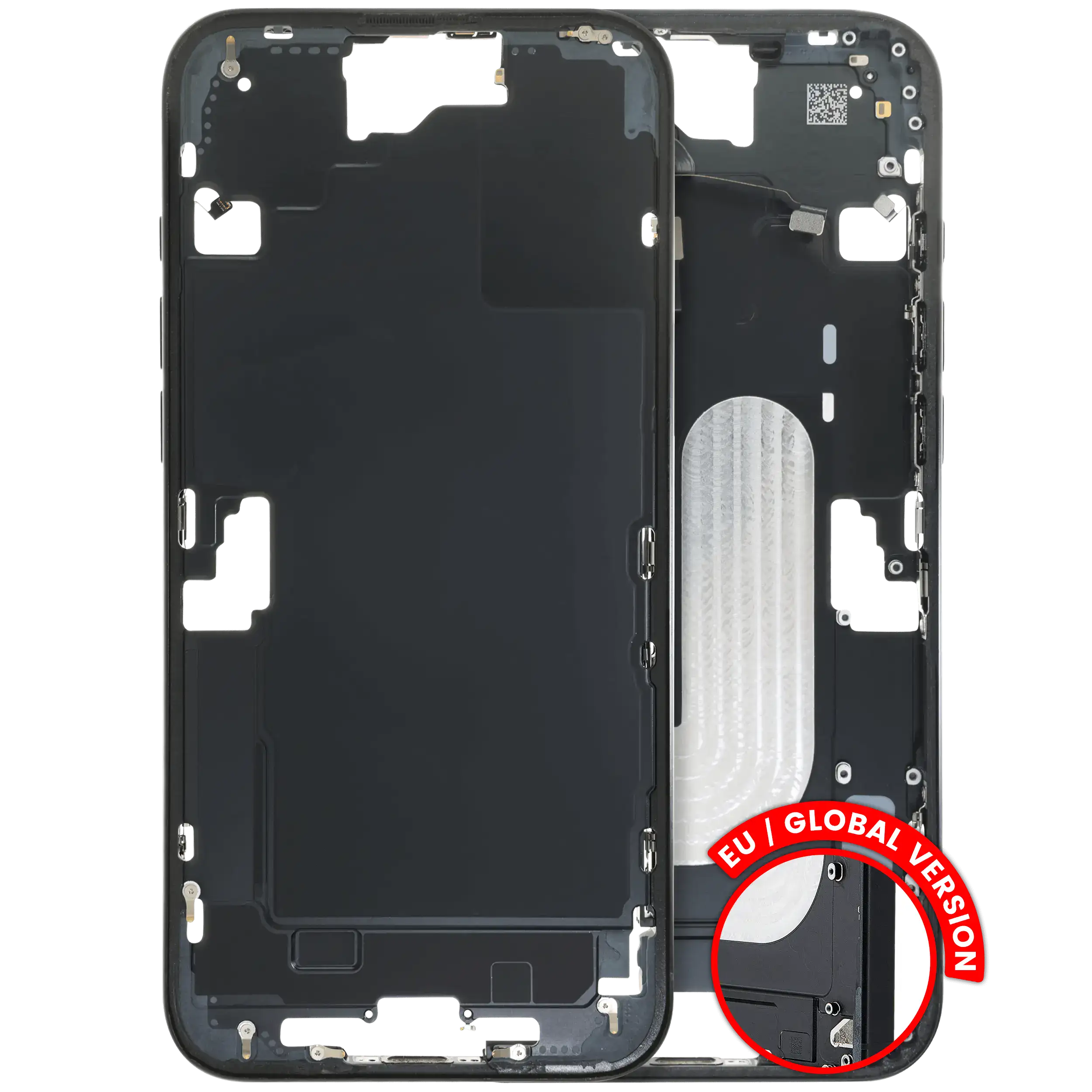 Midframe/Frame with Small Parts for iPhone 16 Plus (US Version) (Used OEM Pull, Grade B) (Black)