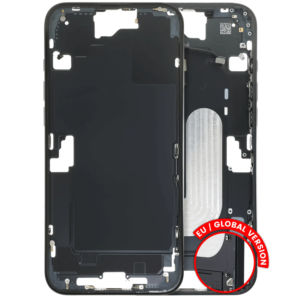 Midframe/Frame with Small Parts for iPhone 16 Plus (US Version) (Used OEM Pull, Grade B) (Black)