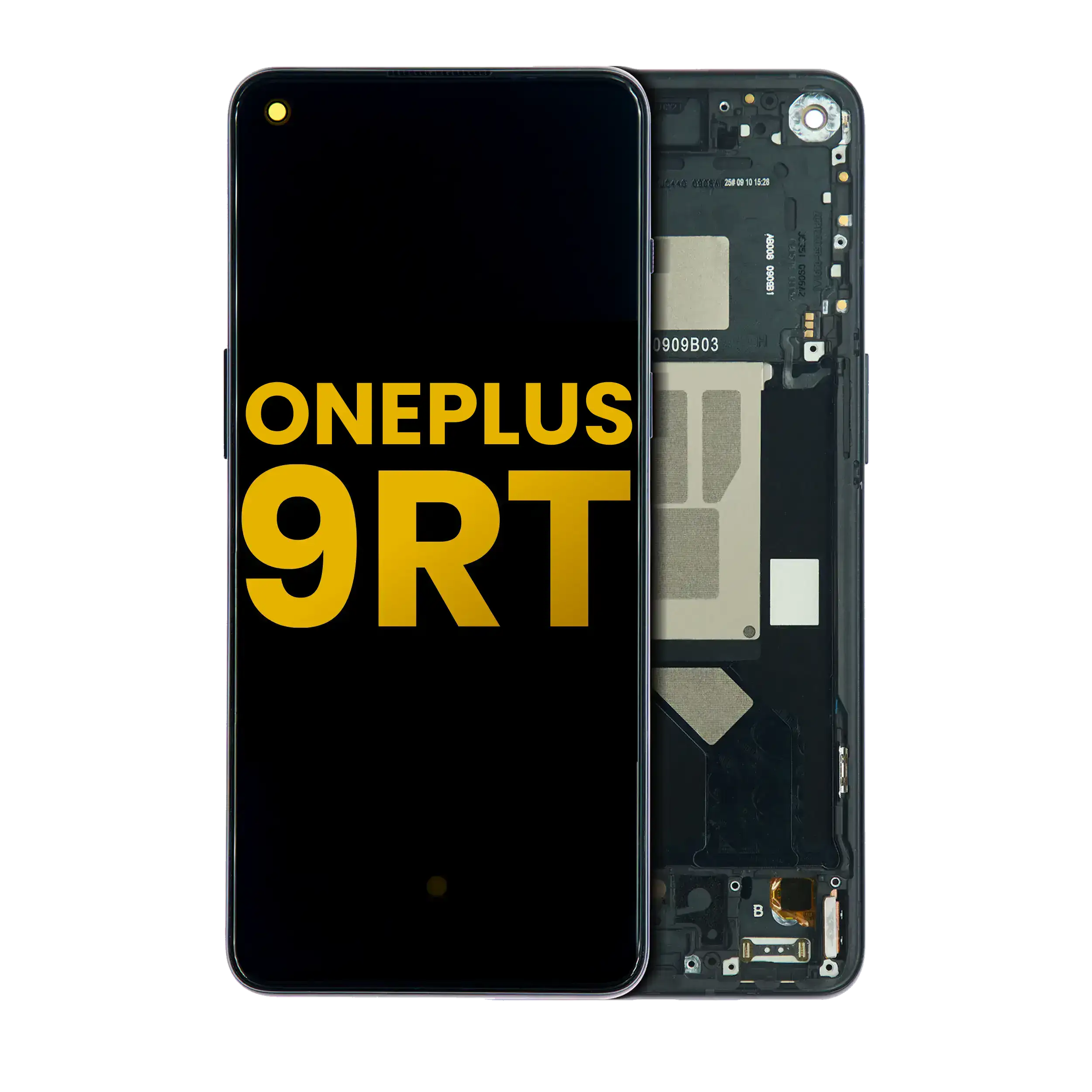 OLED-Display mit Rahmen für OnePlus 9RT 5G (Refurbished) (Hacker Black)