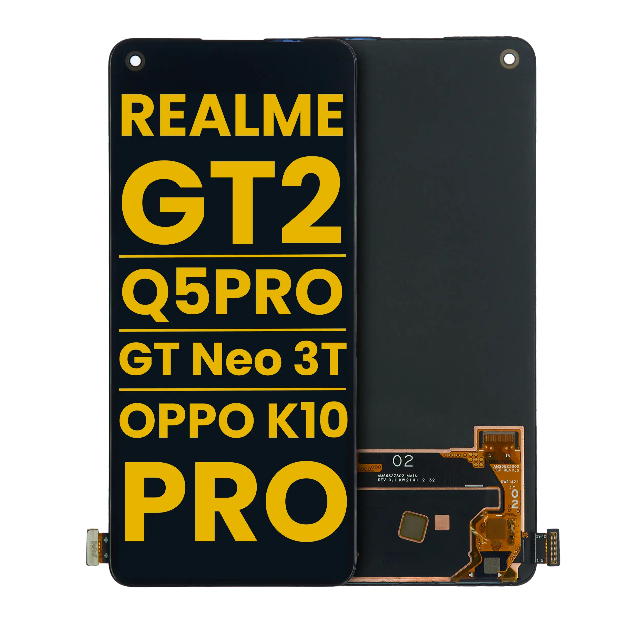 Frameless OLED Display for Realme GT2 / Q5 Pro / GT Neo 3T / OPPO K10 Pro (Refurbished) (All Colors)