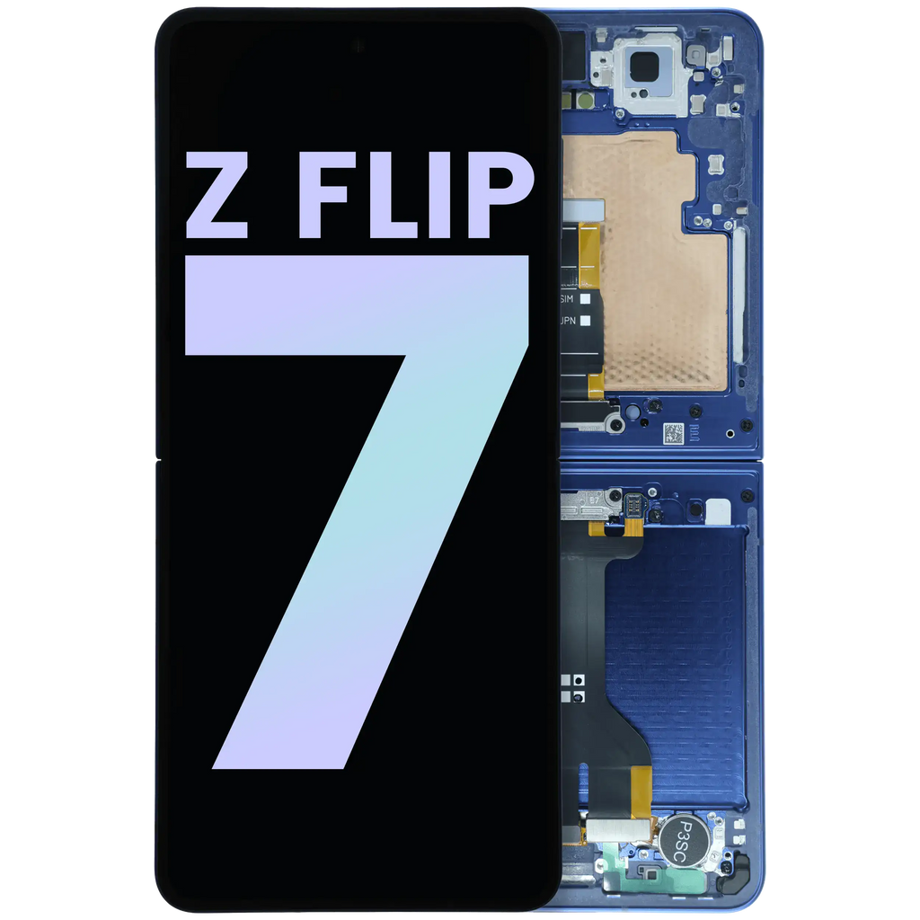 OLED-Display mit Rahmen Samsung Galaxy Z Flip 7 5G Service Pack Blue Shadow