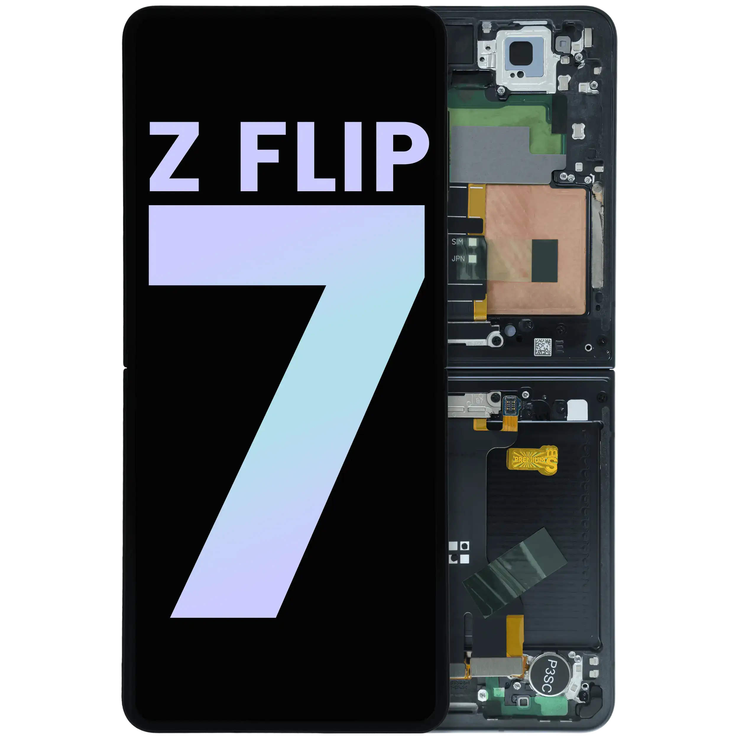 Innen-OLED-Display mit Rahmen Samsung Galaxy Z Flip 7 5G Service Pack Jet Black