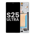 OLED Display with Frame for Samsung Galaxy S25 Ultra 5G (Used OEM Disassembly, Grade B, US & International Version, Titanium White Silver)