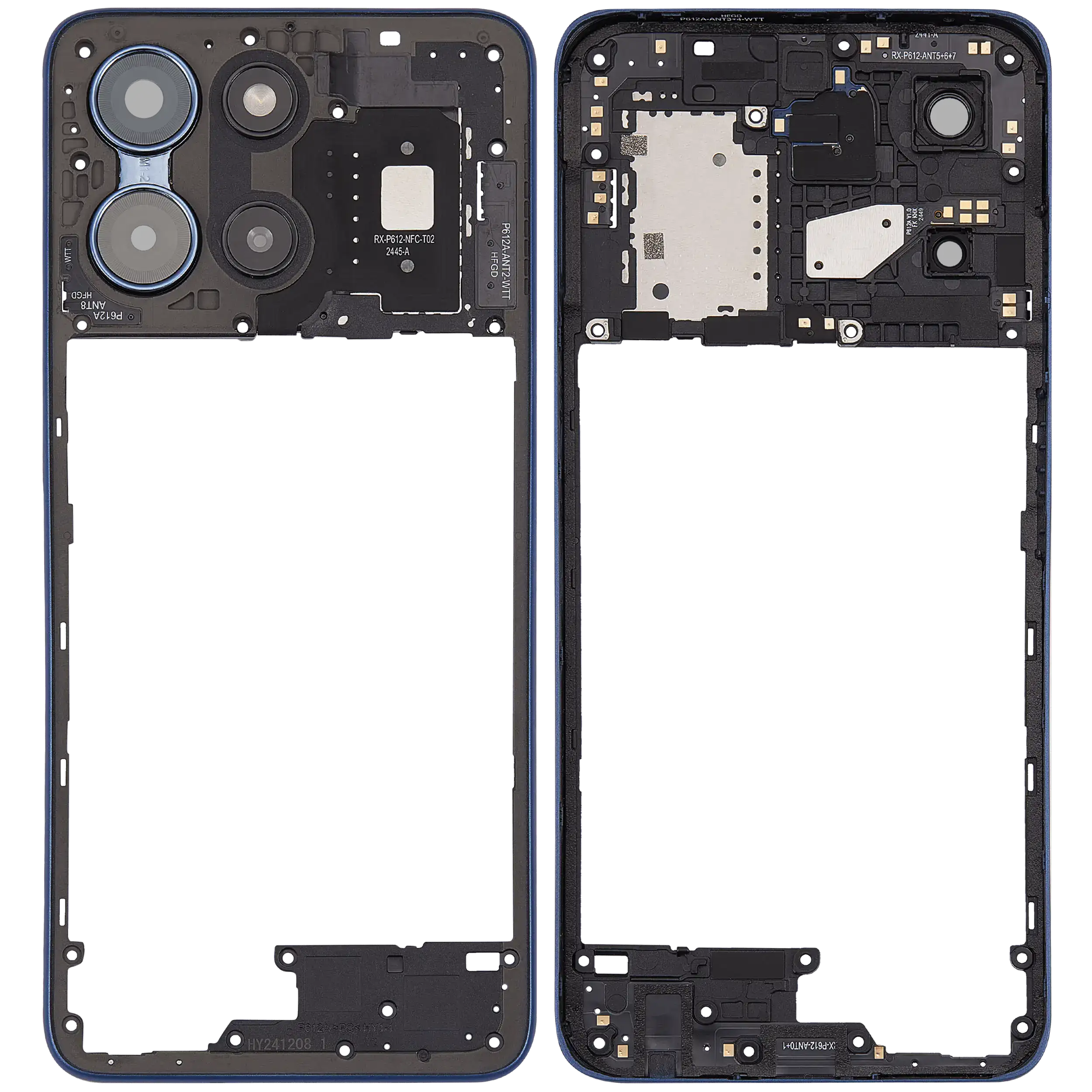 Midframe/Rahmen für Motorola Moto G 5G (XT2513 / 2025) (Premium) (Sapphire Blue)