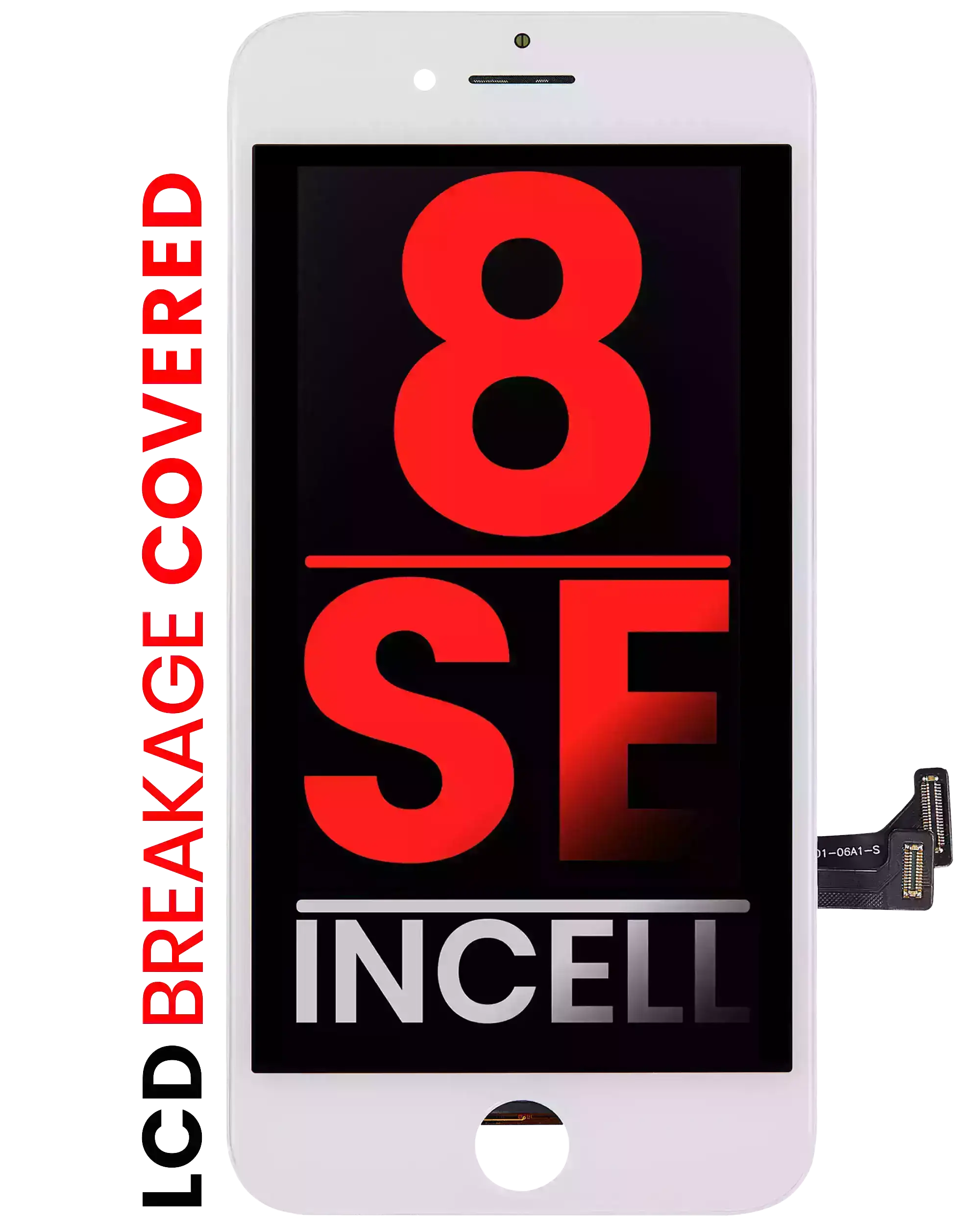 LCD-Display mit Stahlplatte iPhone 8/SE Weiß Aftermarket Pro Incell