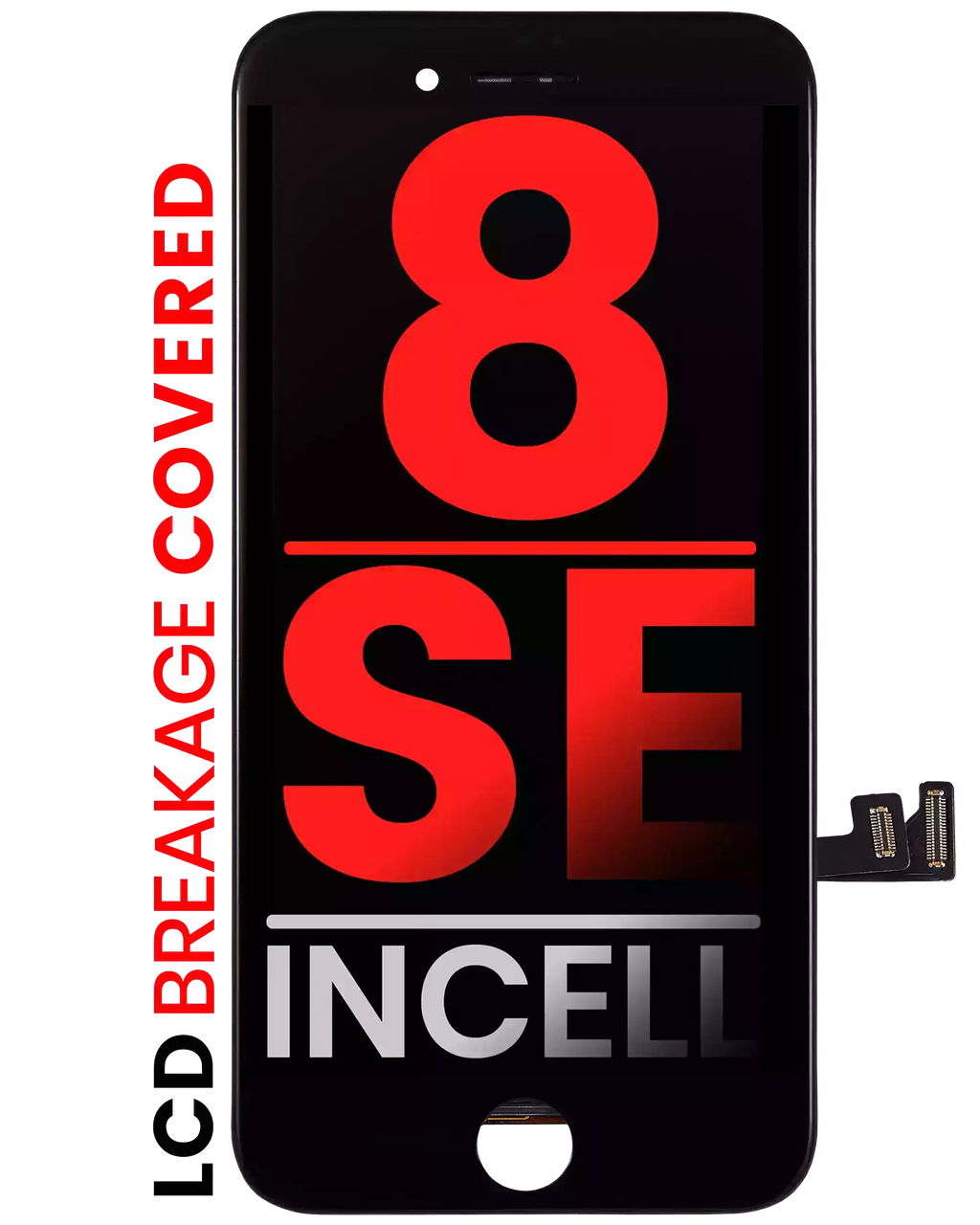 LCD-Display mit Stahlplatte für iPhone 8/SE 2020-2022 Schwarz Afterm. XO7 Incell