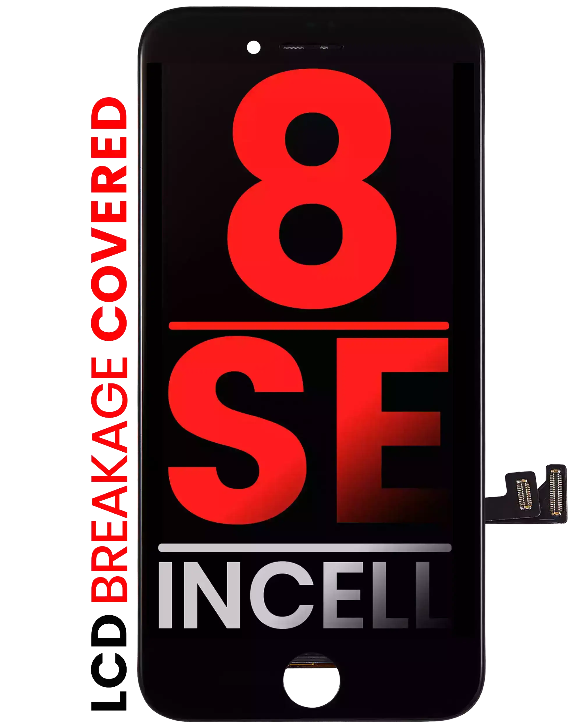 LCD-Display mit Stahlplatte für iPhone 8/SE 2020-2022 Schwarz Afterm. XO7 Incell