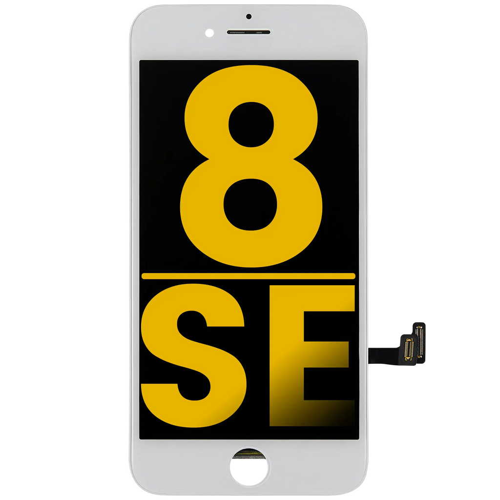 LCD display with steel plate for iPhone 8 / SE (2020 / 2022) (Refurbished) (White)