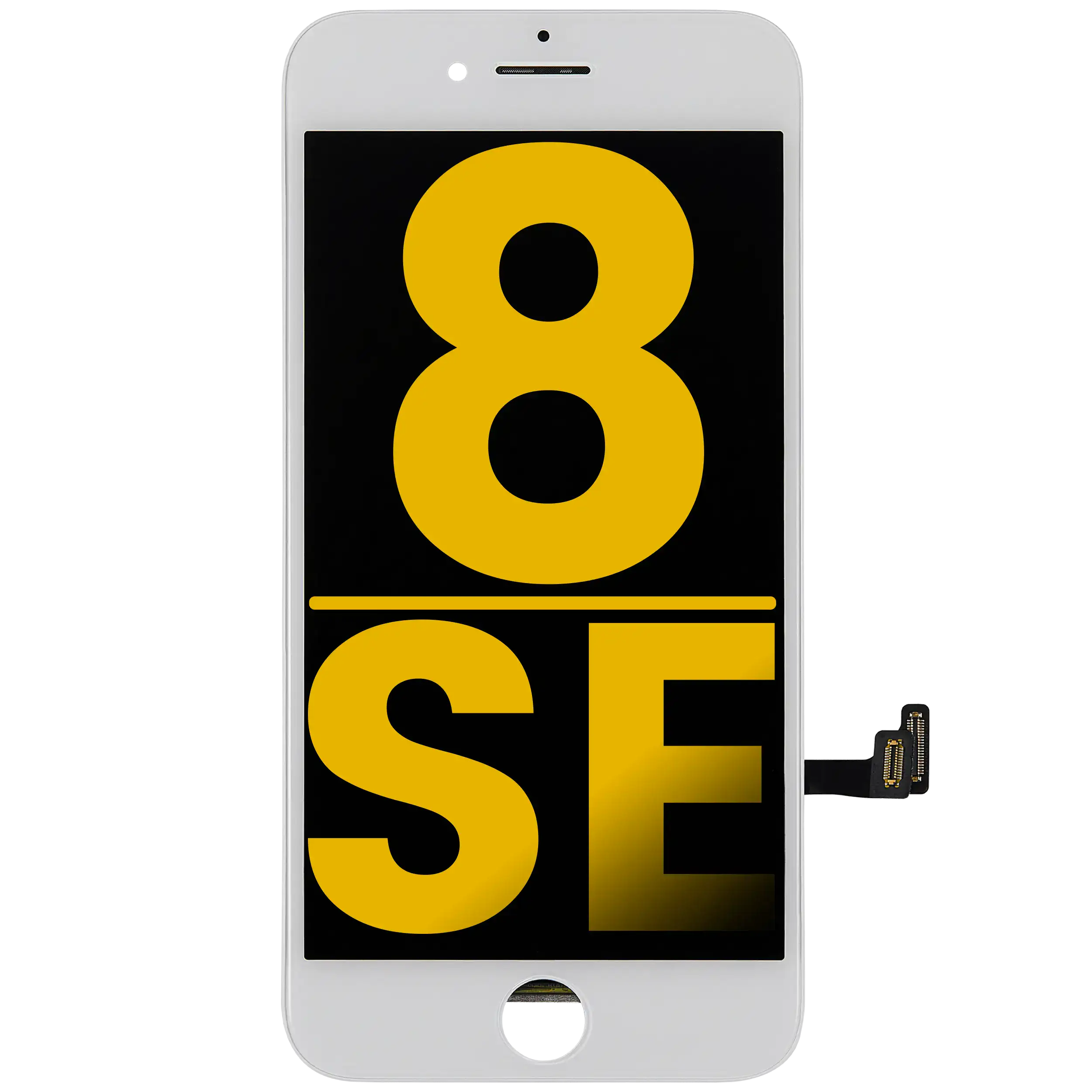 LCD display with steel plate for iPhone 8 / SE (2020 / 2022) (Refurbished) (White)