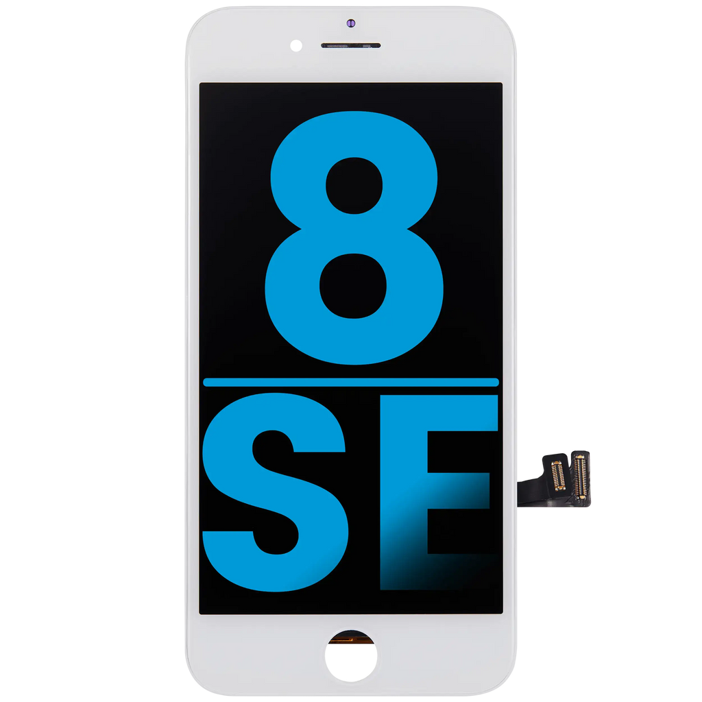 LCD-Display mit Stahlplatte für iPhone 8 / SE (2020 / 2022) (Aftermarket) (Weiß)
