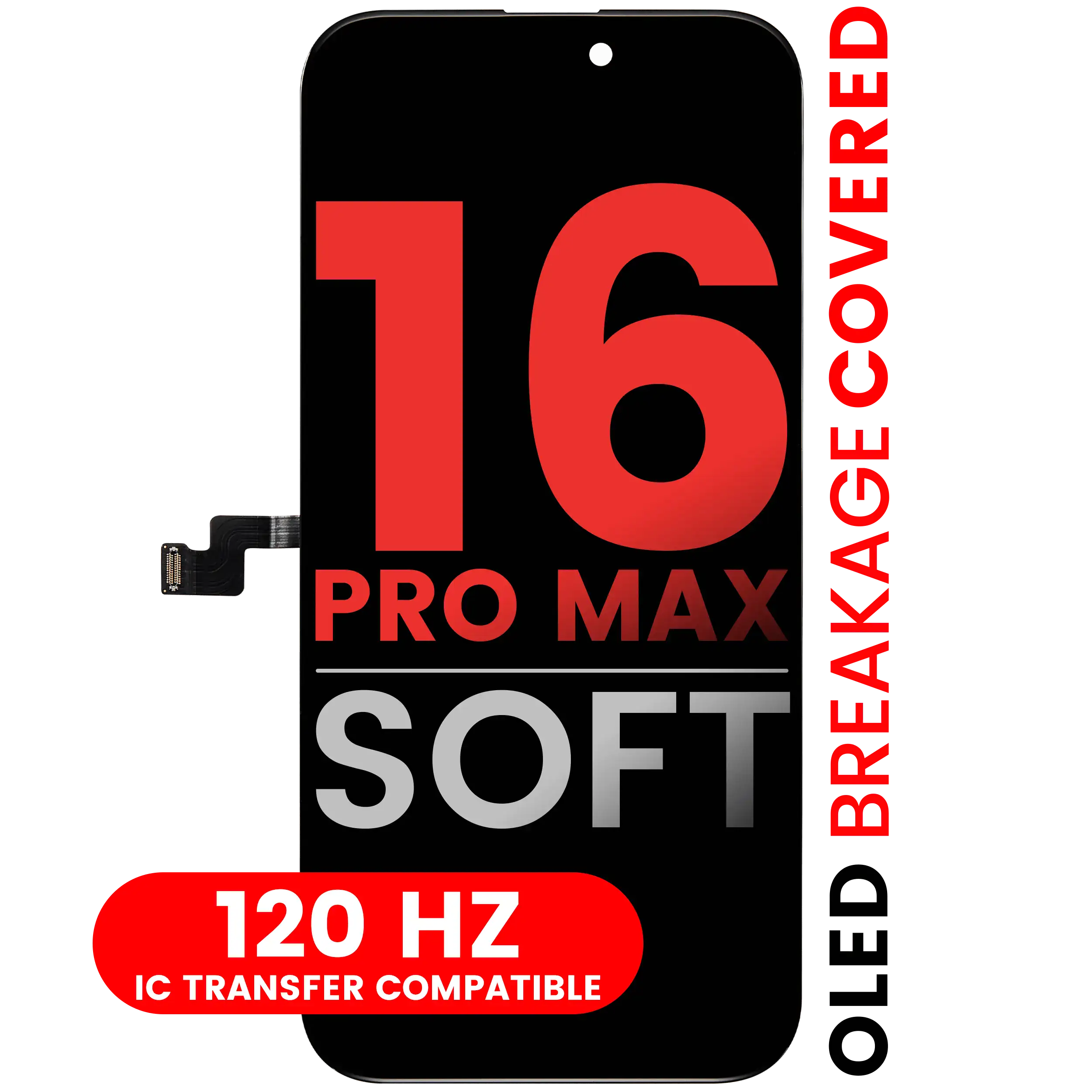 OLED Display for iPhone 16 Pro Max (Aftermarket Pro: XO7 Soft) (120Hz)