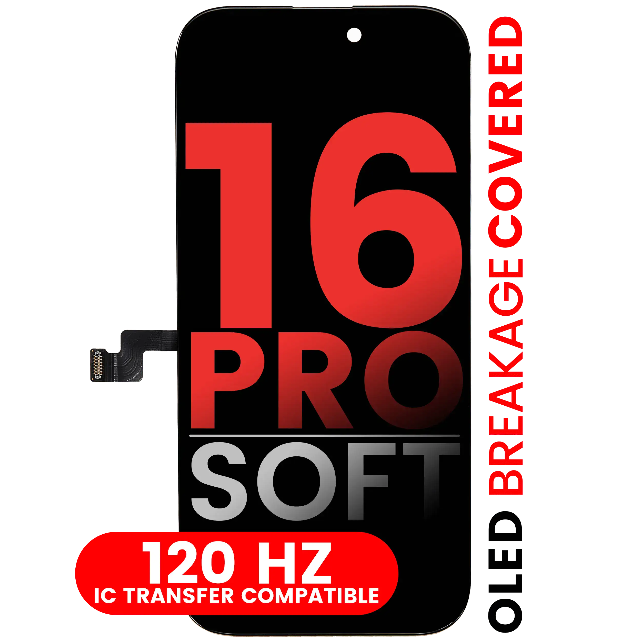 OLED Display for iPhone 16 Pro (Aftermarket Pro: XO7 Soft) (120Hz)