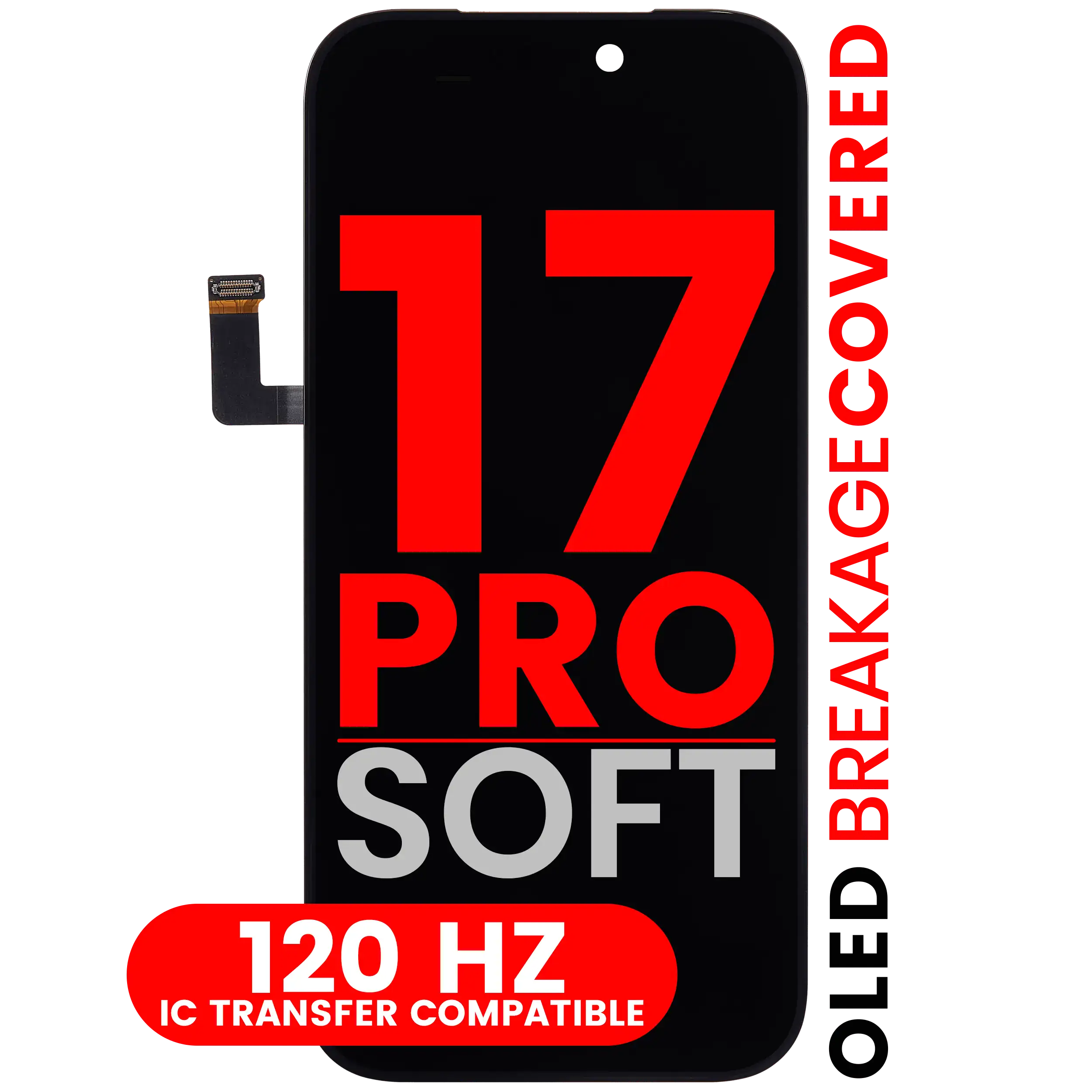 OLED Display compatible with iPhone 17 Pro (Aftermarket Pro: XO7 Soft) (120Hz)